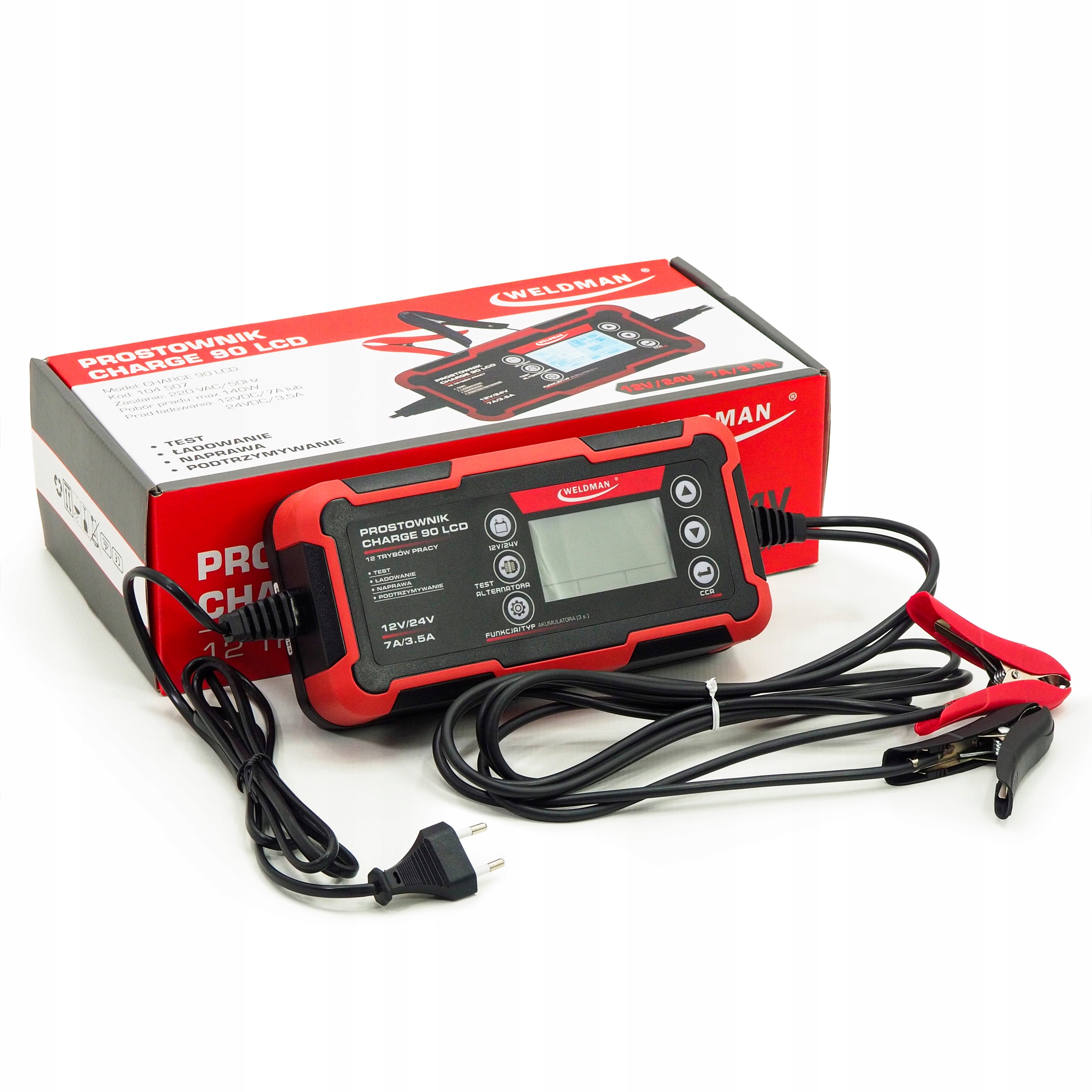 

Prostownik Weldman Charge 90 LCD 12 24 V 230 Ah