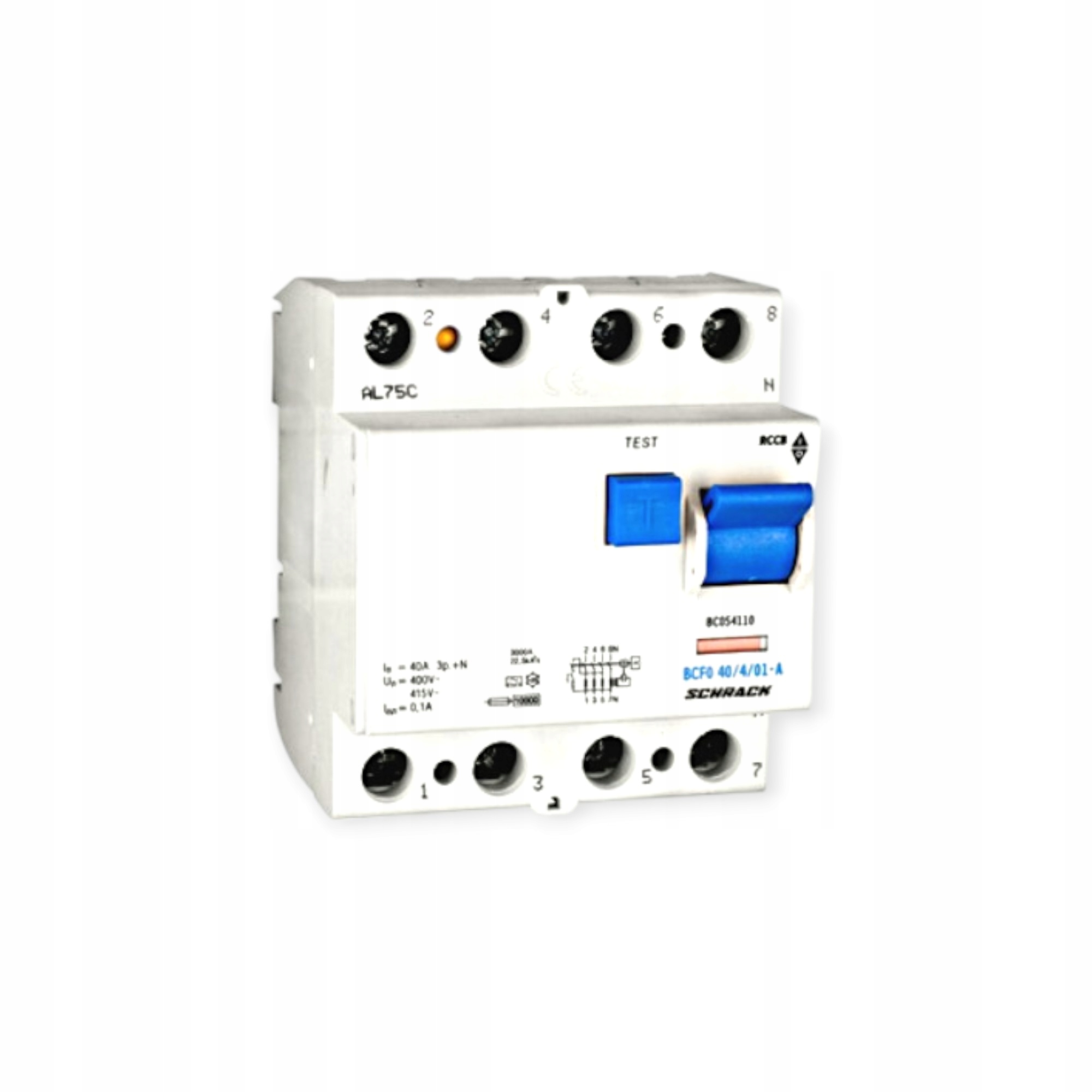 Proudový spínač Schrack BC054110 40A/3+n/100mA, typ A (puls), 10Ka