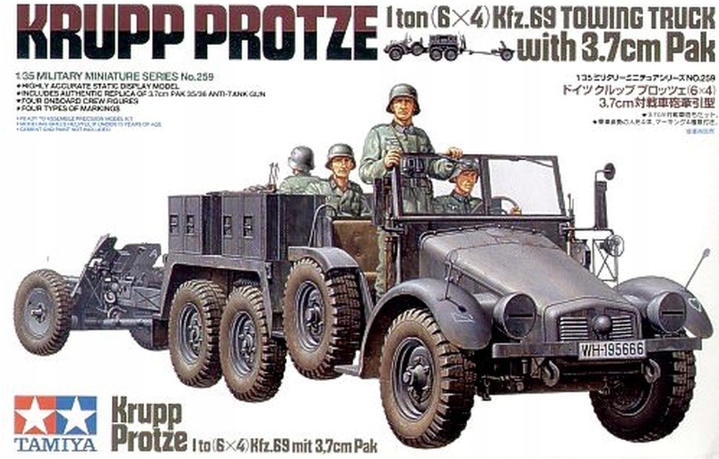 Tamiya 35259 1/35 Krupp Protze s 3,7 cm Pak 35/36