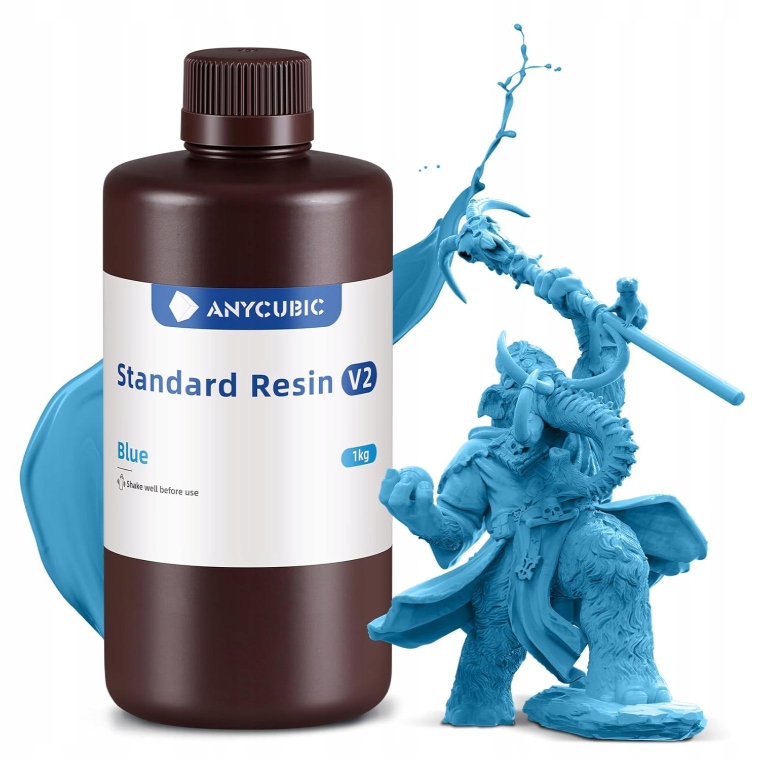 Żywica Uv Anycubic Standard V2 Blue Niebieska 1kg 1l do drukarki 3D