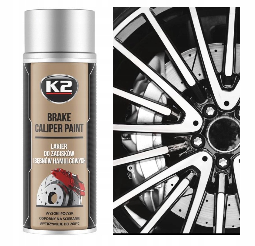 K2 ZESTAW DO MALOWANIA ZACISKÓW HAMULCOWYCH 2x LAKIER SPRAY ZMYWACZ SREBRNY Rodzaj akrylowe
