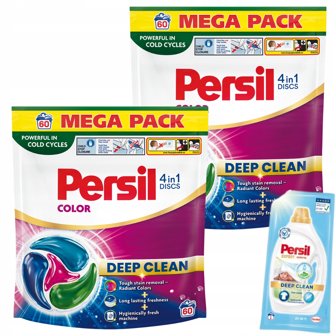 Persil Discs Color Kapsle na praní 4v1 Sada 2x60 ks Dárek