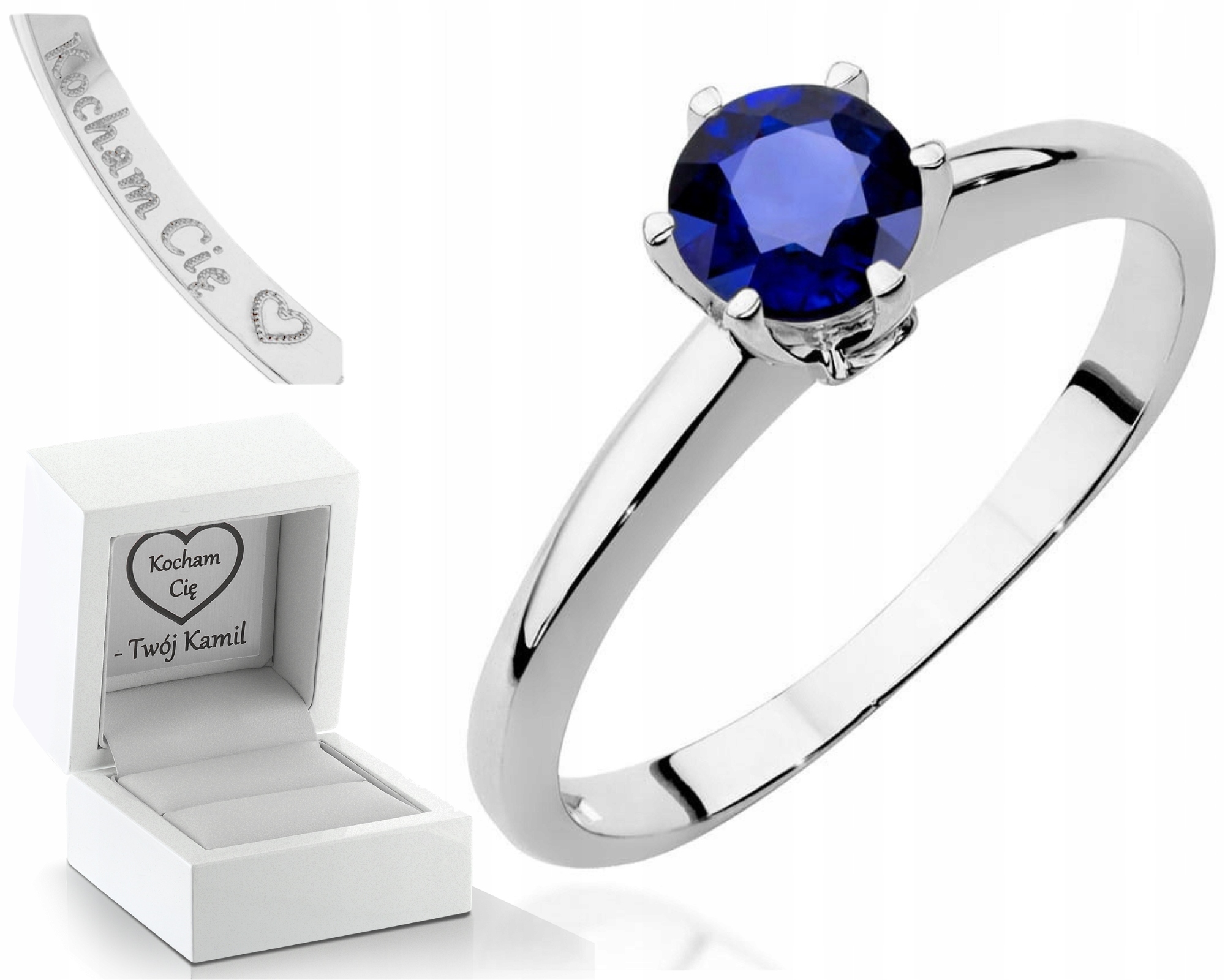 Zlatý Prstýnek Se Safírem 585