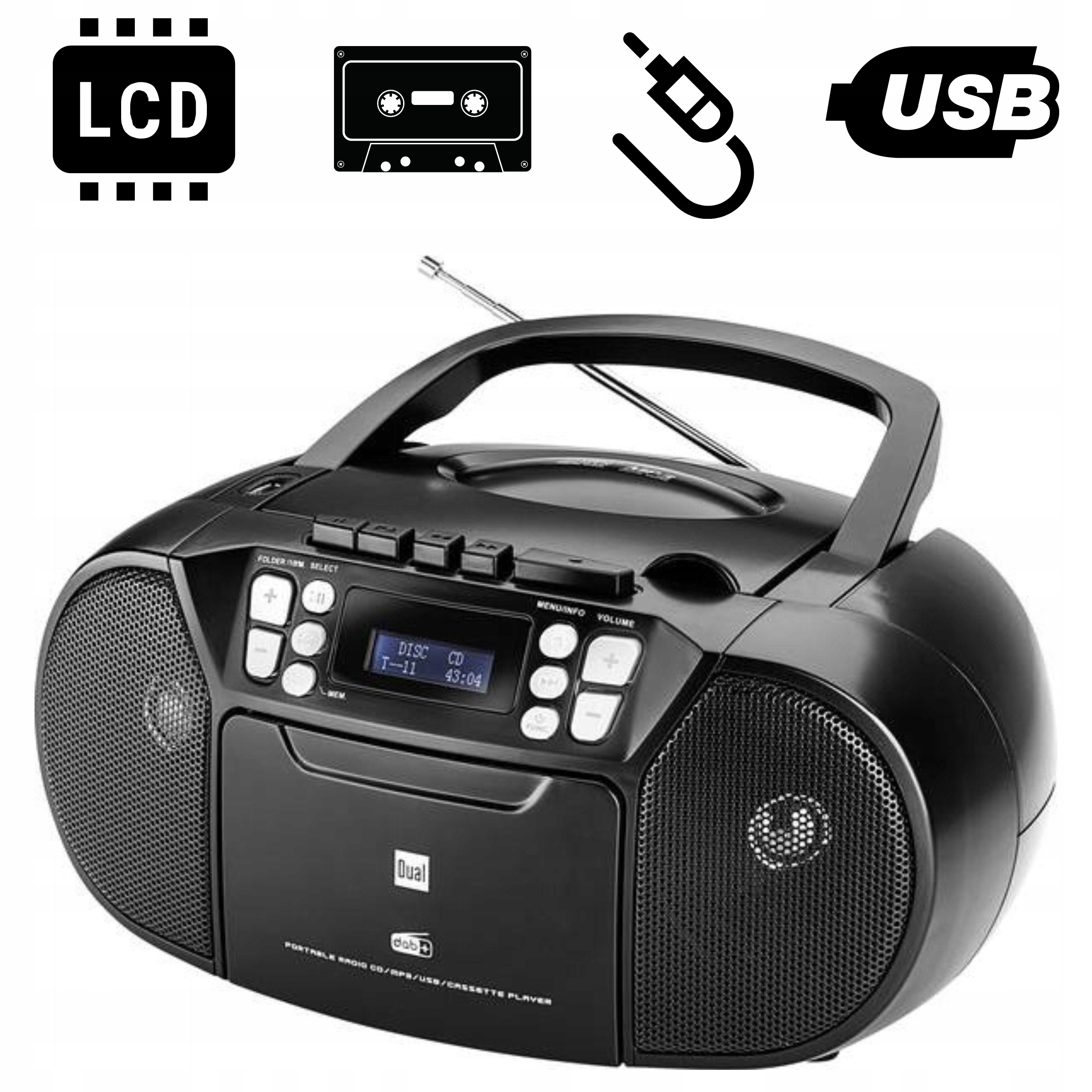 BOOMBOX RADIO CYFROWE DAB+ FM MP3 CD USB