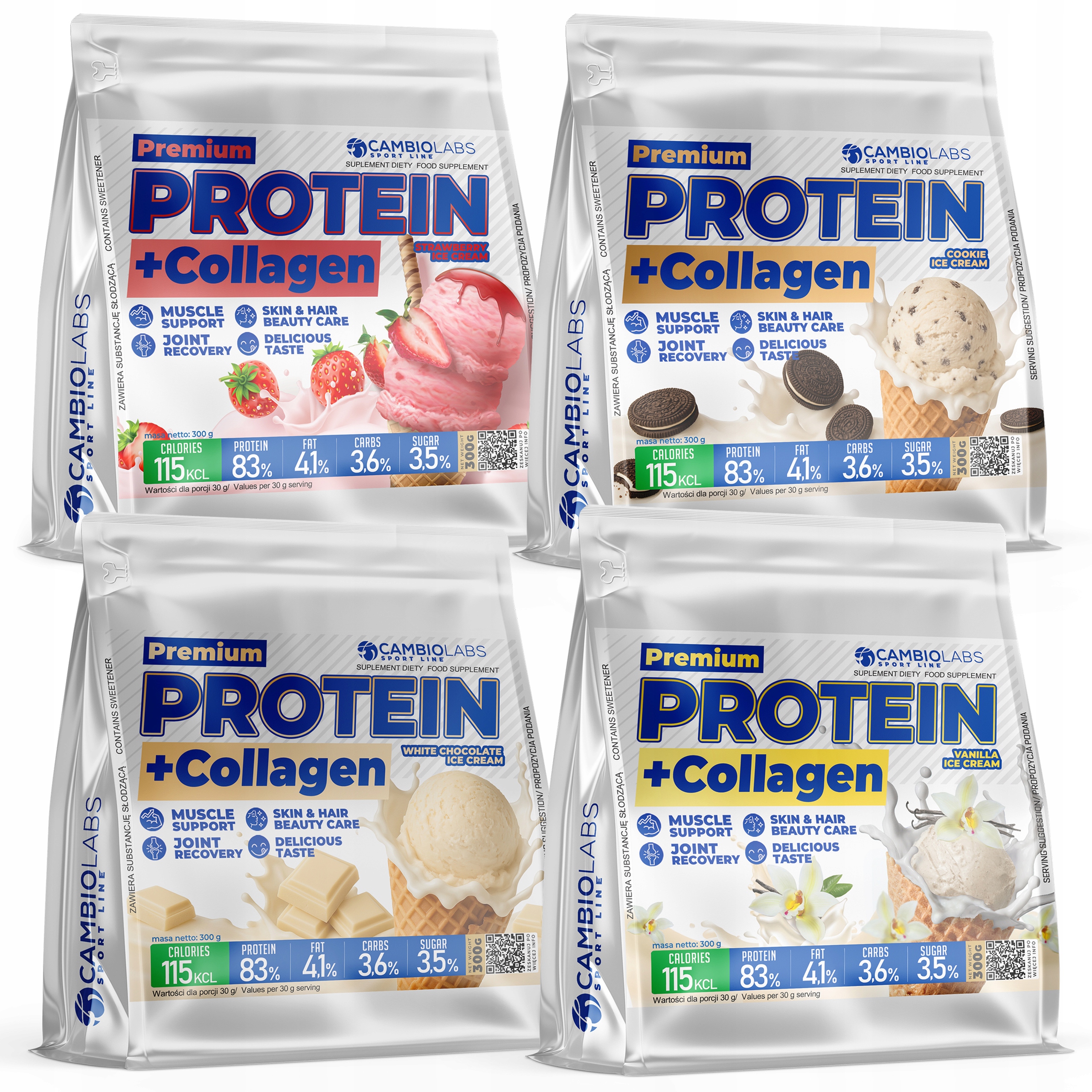 Wpc Syrovátkový Protein 80 Kolagen Svaly, klouby, krása, bez cukru, 4 příchutě