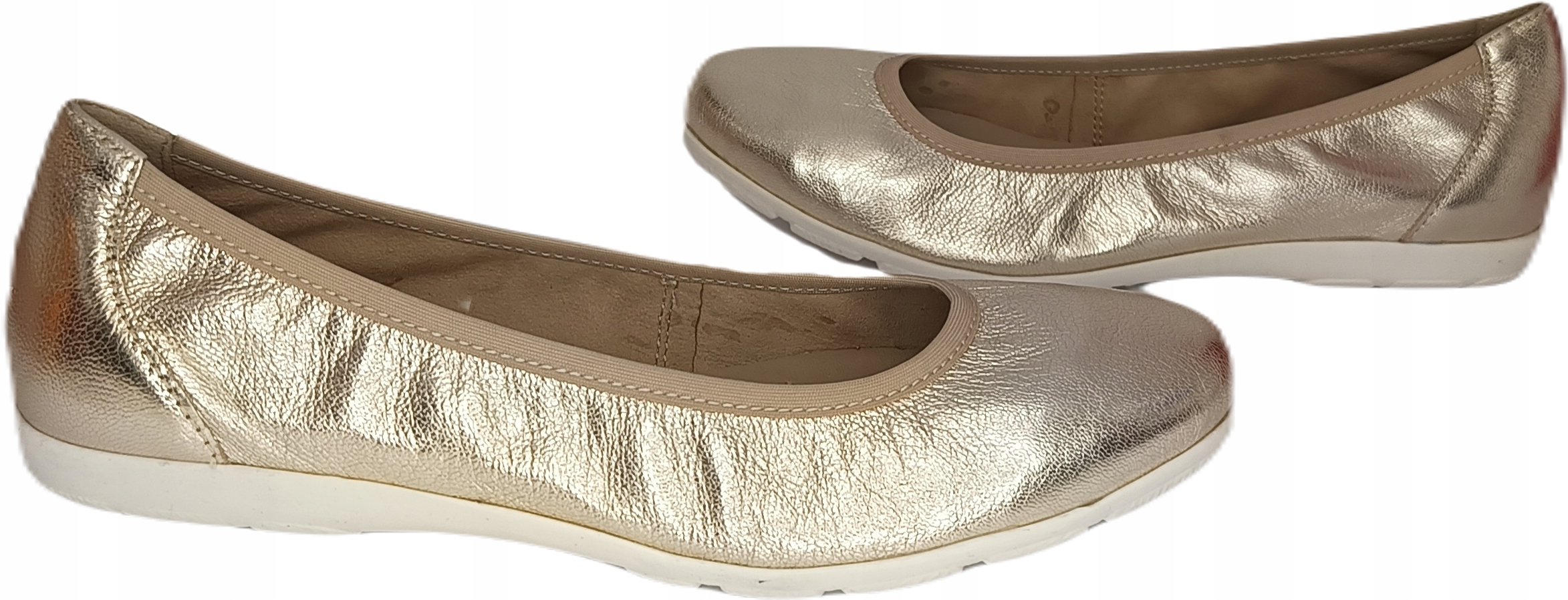 Baleríny Caprice kůže-komfort 22150-42 platin metal r38