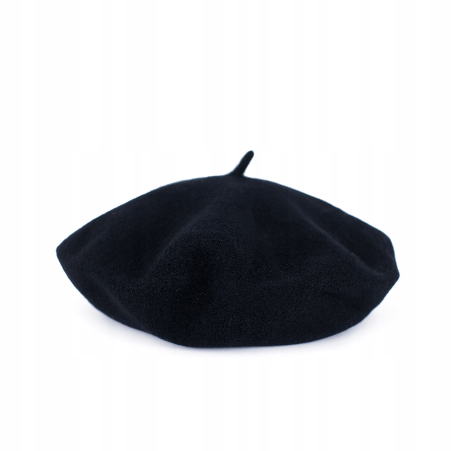 

Klasyczny wełniany beret antenka Czarny 100% Wełna