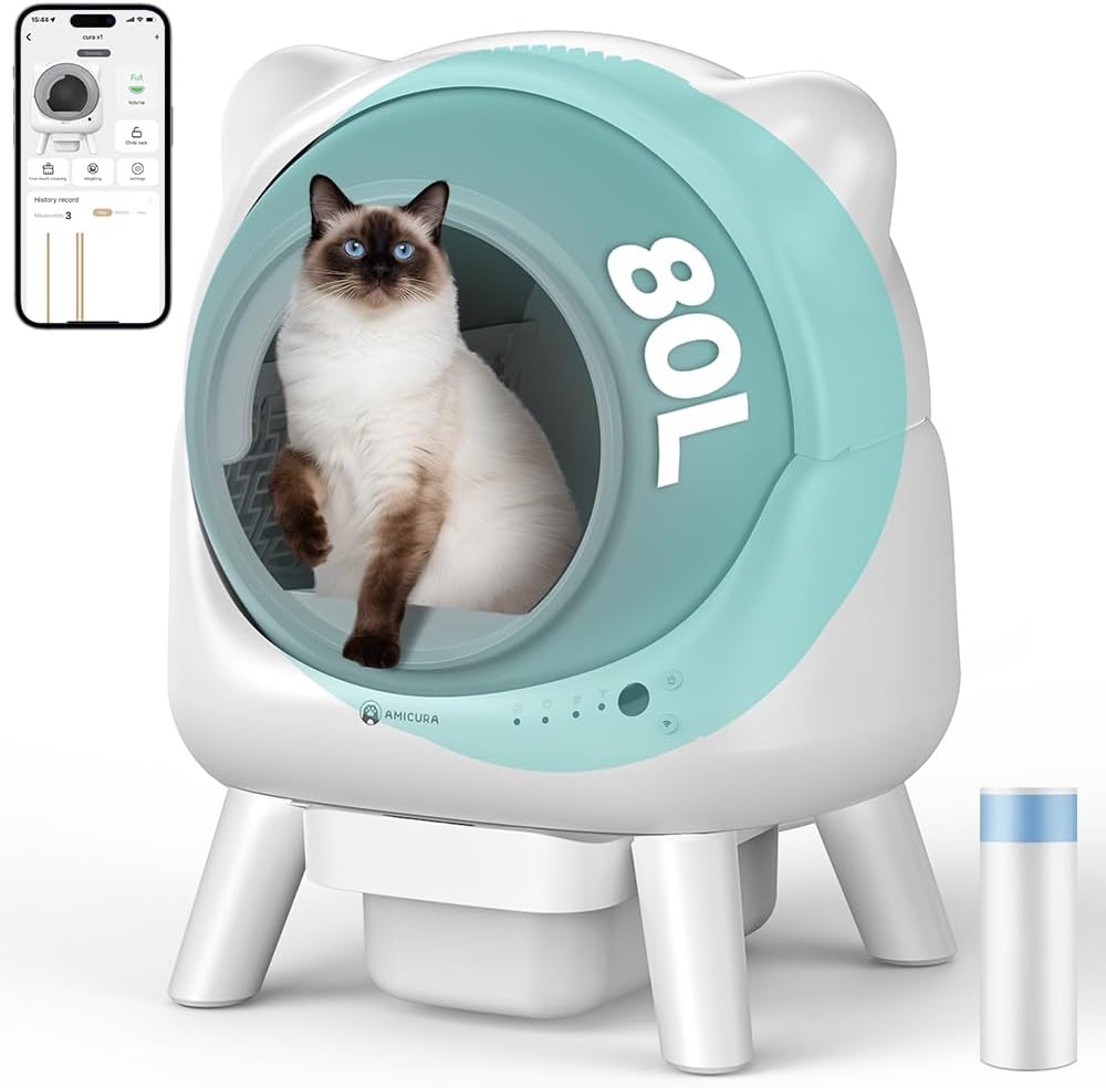 Cura X1 Automatická samočistící toaleta pro kočky 80 L 8 L – aplikace