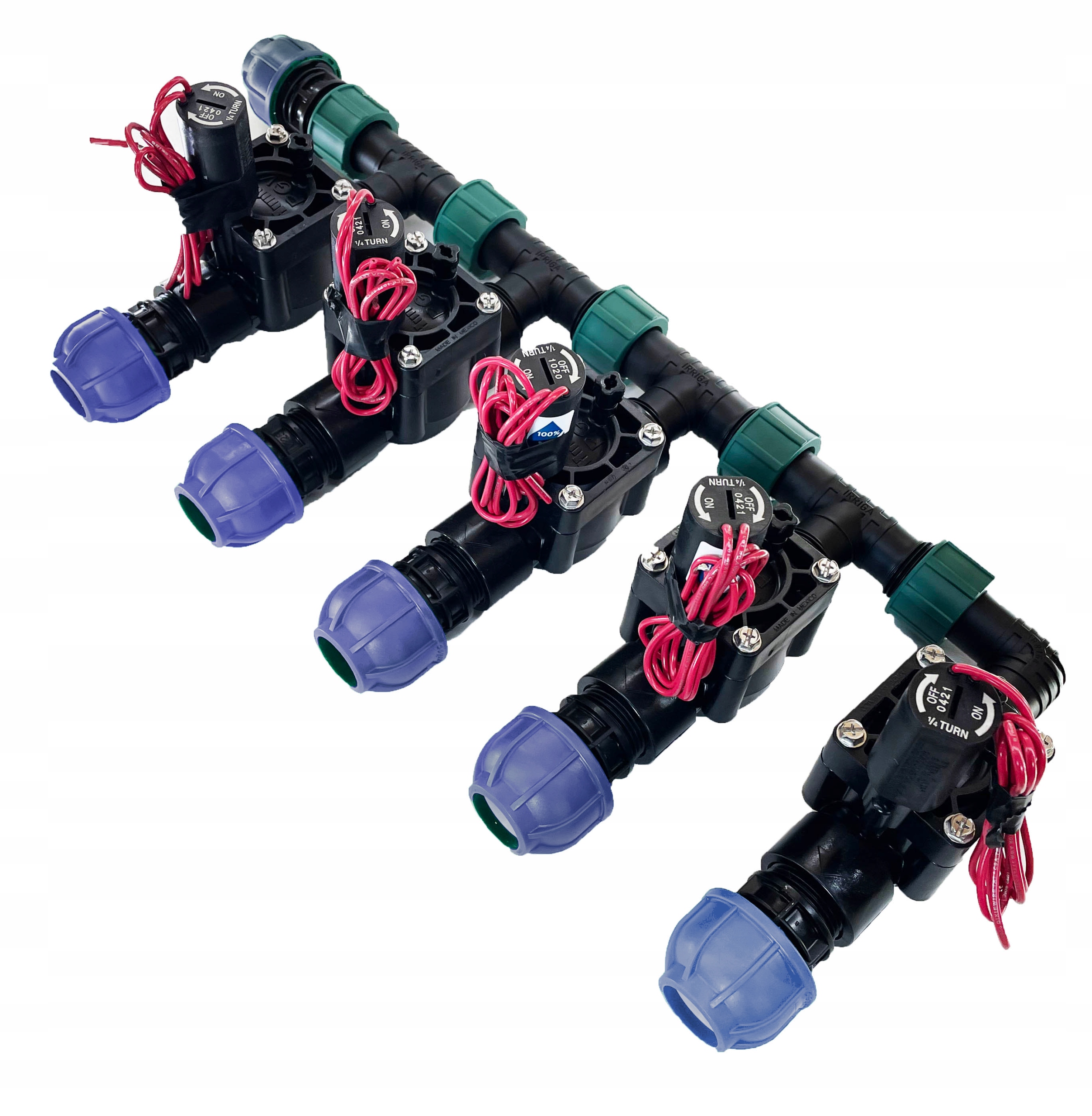 Rozdzielacz Kolektor elektrozawory Hunter PGV 100 5 sekcji na rure PE 25