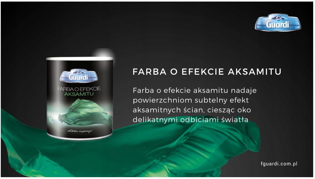 FARBA O EFEKCIE AKSAMITU 30 kolorów GUARDI 1 L Rodzaj ścienna