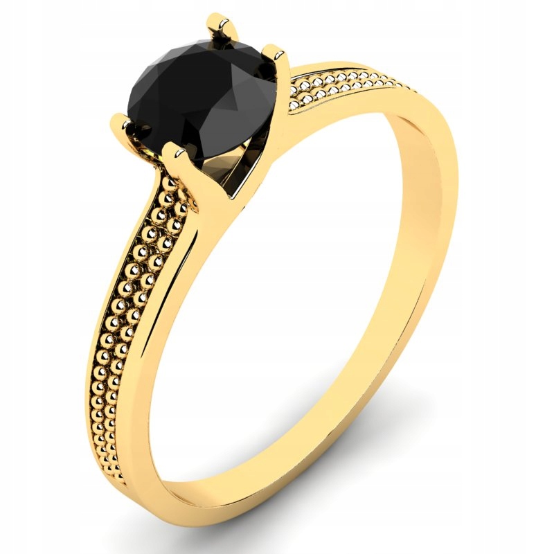 

Idealny Pierścionek Złoty Z Czarnym Brylantem