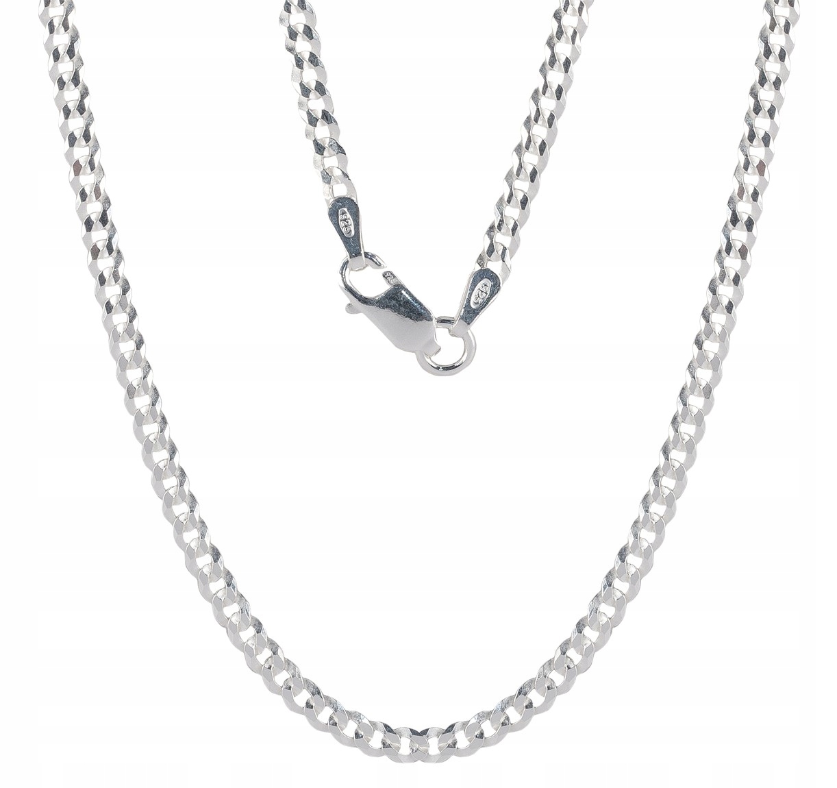 

Łańcuszek Srebrny 925 Pancerka 55cm Diamentowany
