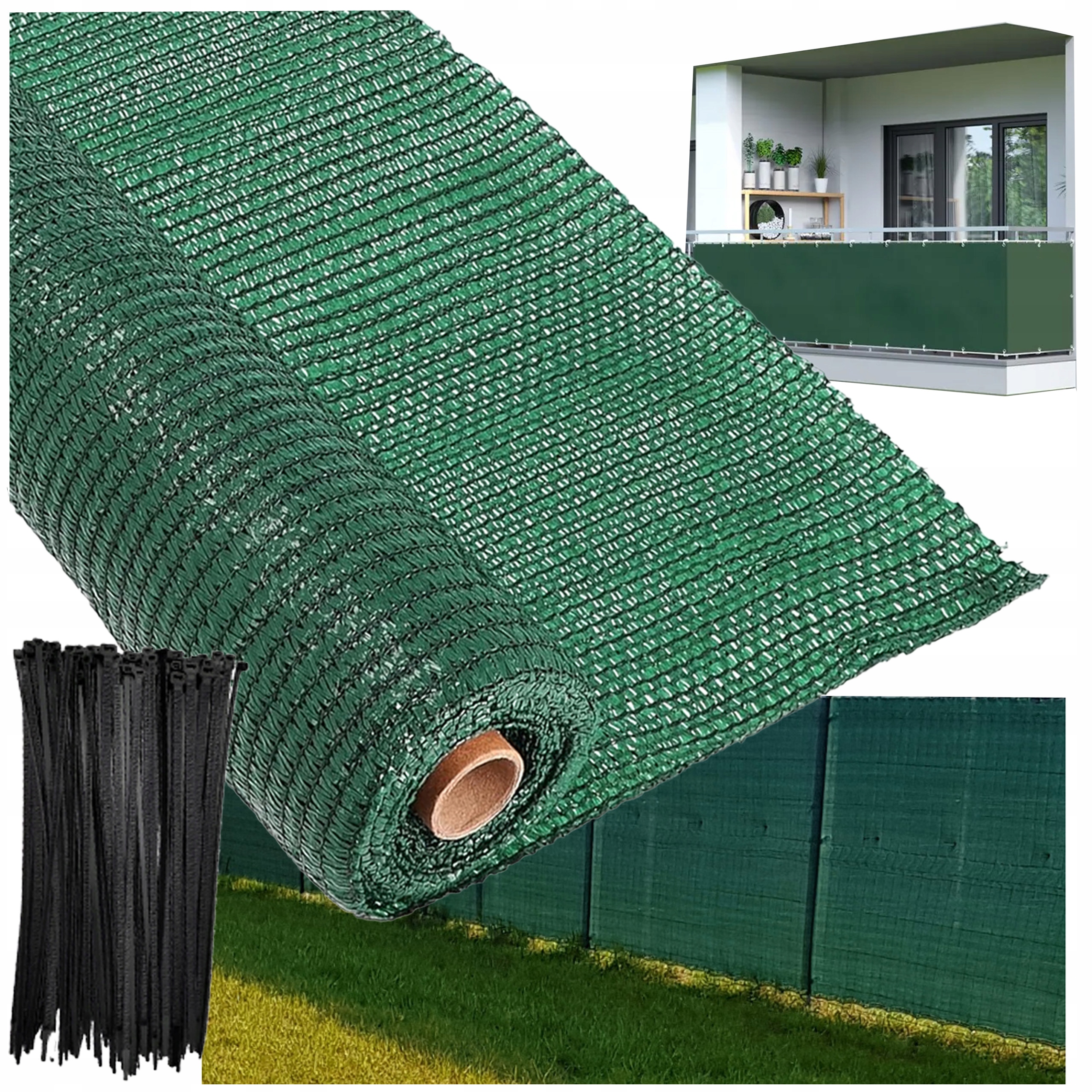 Siatka Ogrodzeniowa Cieniująca 1,5x20 Osłona Maskująca 95% Wytrzymała Mata