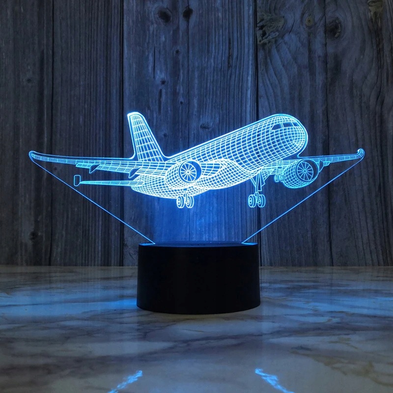 

Nocna Lampka Samolot 3D Usb Plug-in Dotykowe