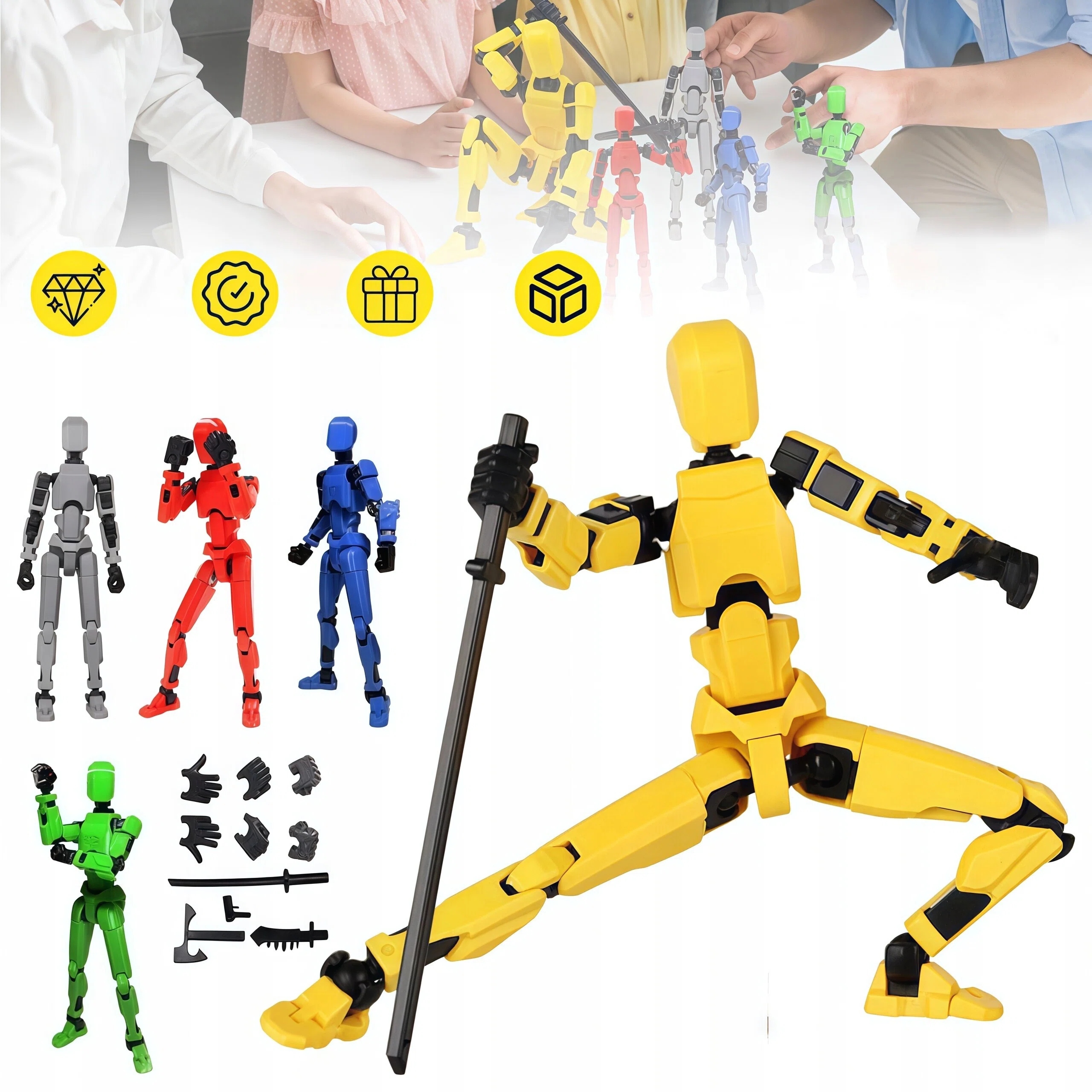 Zestaw 5 Mini Figurka Kolekcjonerska Robot Ruchome Legendy 14CM