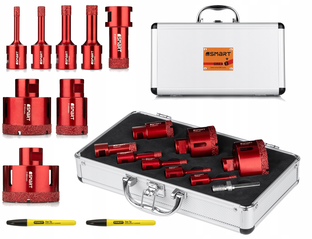 ZESTAW OTWORNICA WIERTŁO DIAMENTOWE DO GRESU 6-68