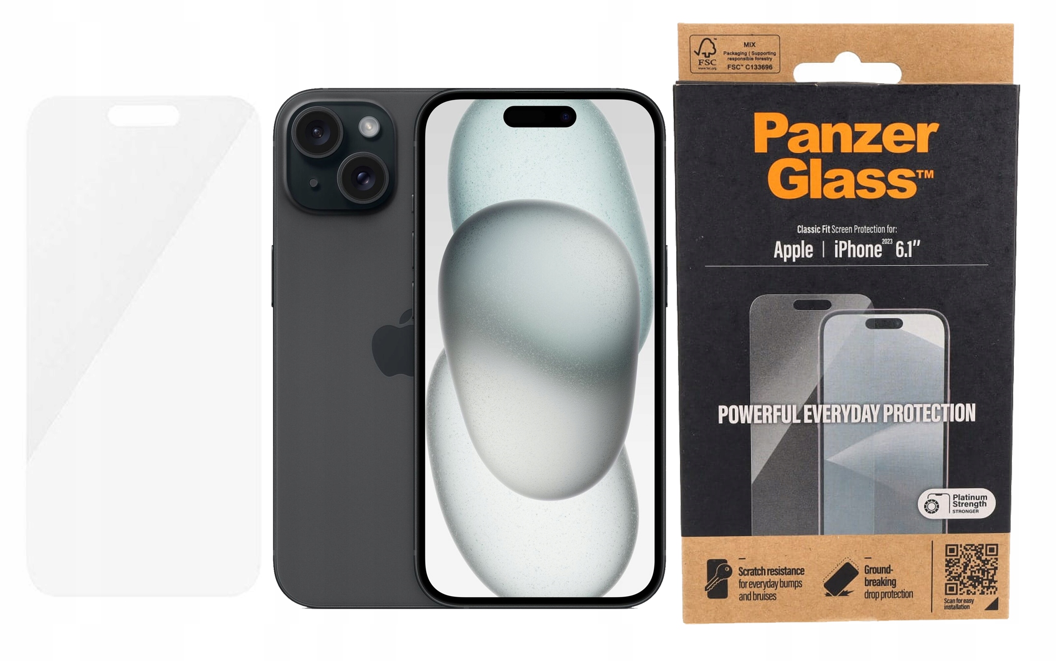 PanzerGlass Tvrzené Sklo Classic Fit pro iPhone 15