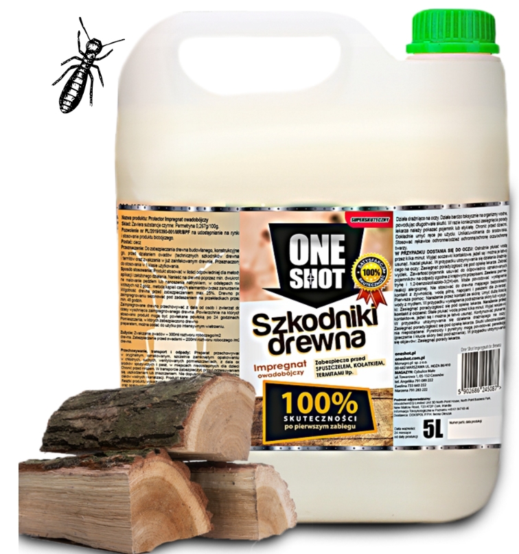 Impregnat One Shot na Szkodniki Drewna 5L Preparat 10w1 do Zwalczania Owa