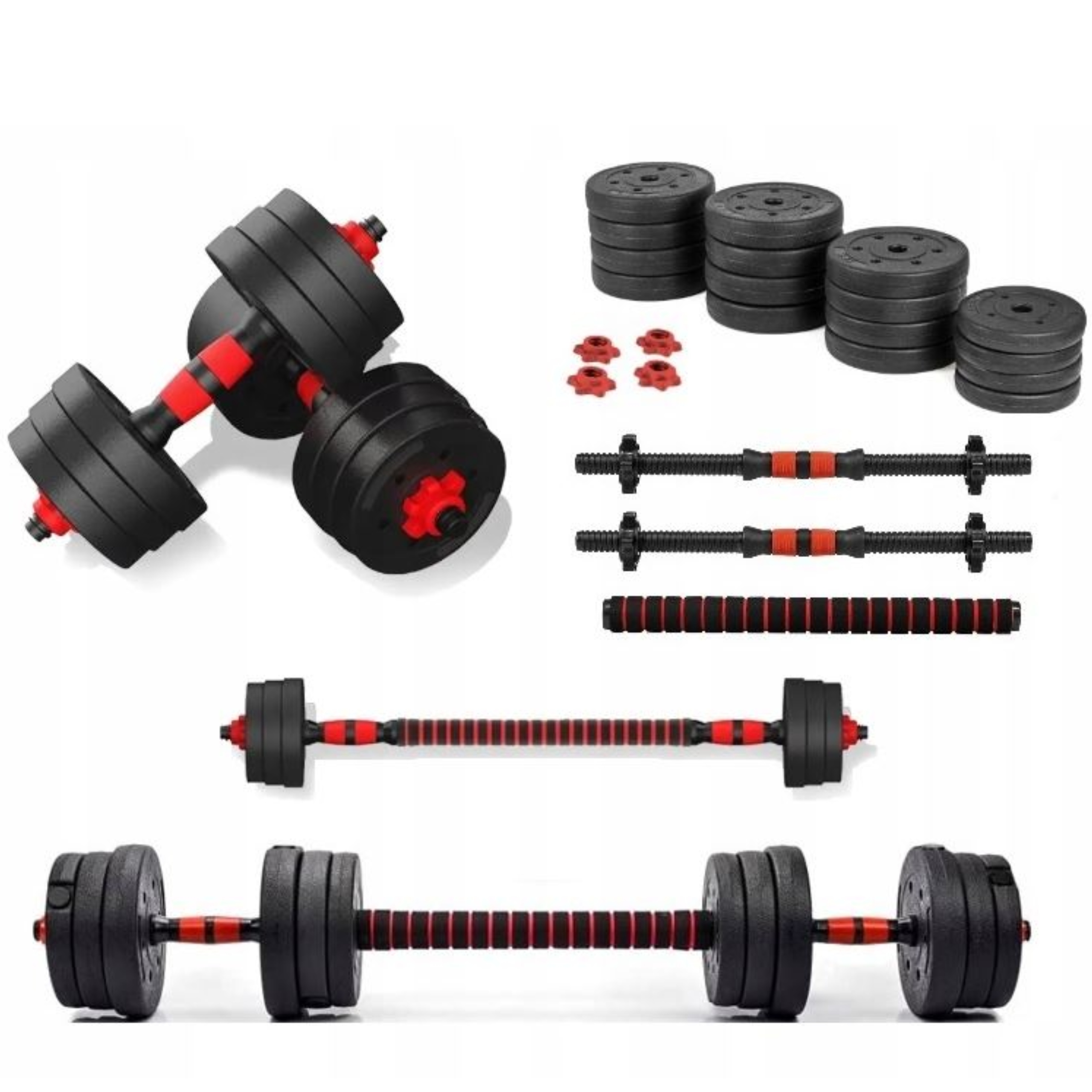 Hantle Zestaw Hantli Regulowanych Do Ćwiczeń 40 Kg 2 X 20 Kg Sztanga