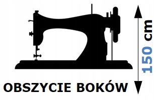 

Usługa obszycia 2 boków firany o wys. 150cm