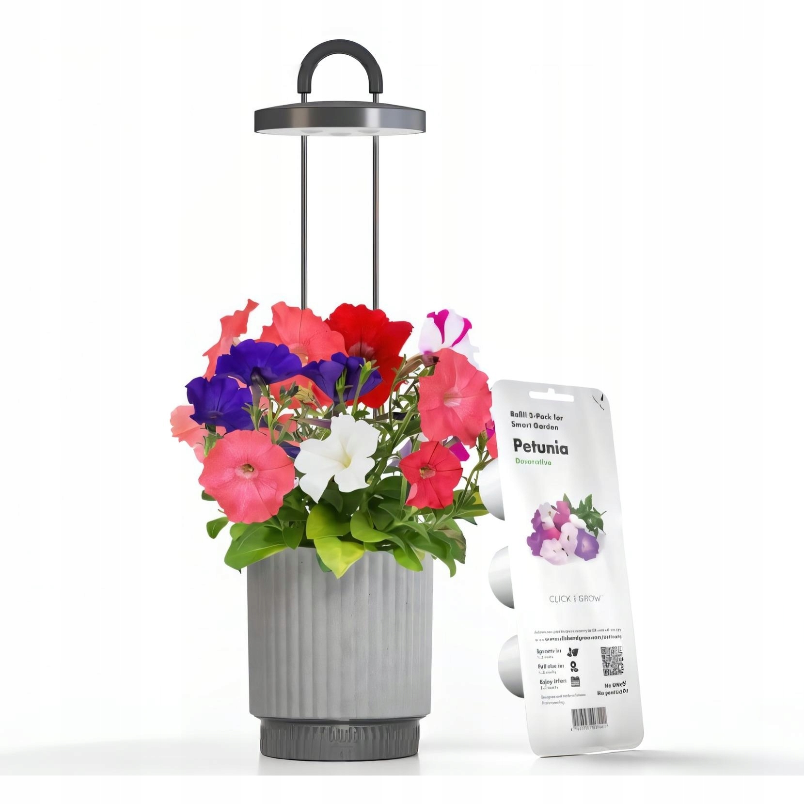 Inteligentný kvetináč s Led osvetlením, Click and Grow HydroVase, Šedá