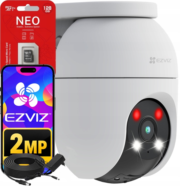 WiFi kamera Ezviz C8c 1080p FullHD Otočná Dual Light 128GB 10m kabel
