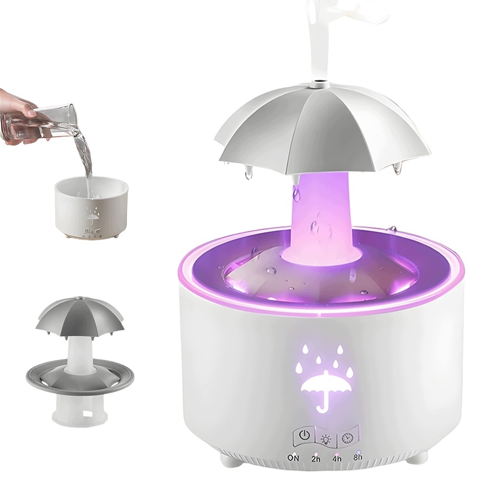 Rotační Zvlhčovač Vzduchu S Rgb Led Deštníkem, Difuzér 300 ML