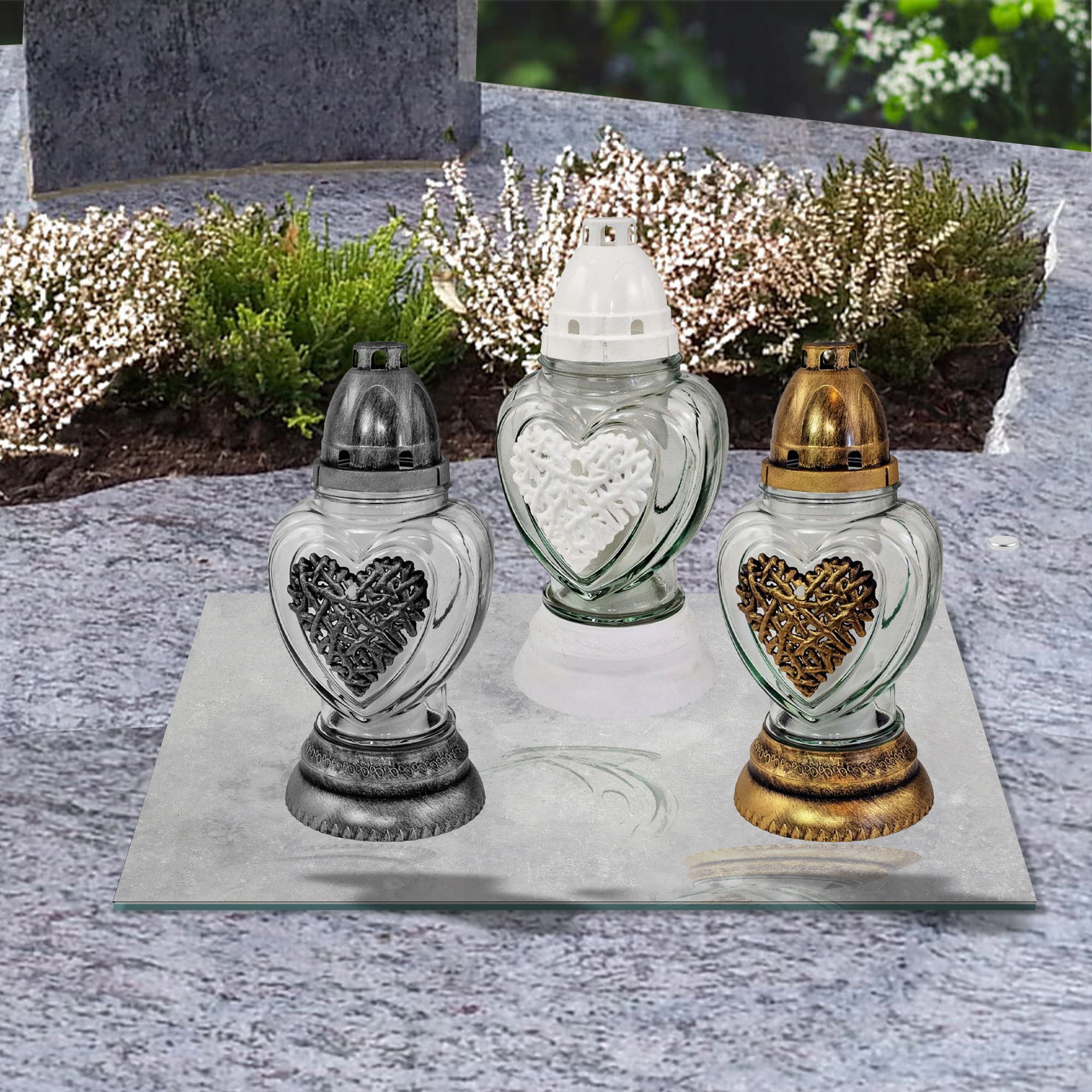 SZKLANA PODSTAWKA POD ZNICZE 30x20 Beton 275a Materiał szkło hartowane