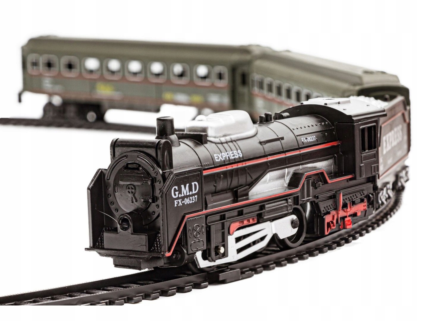 Realistyczna, Elektryczna Kolejka - Parowóz + Wagony Marka RailKing