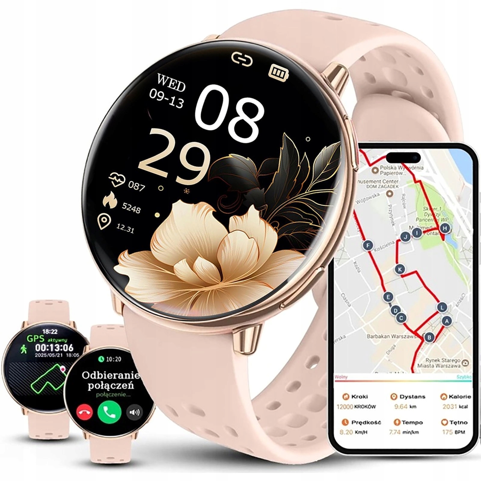 Dámské hodinky Chytré Hodinky Rbn s Gps Kompasem Barometrem Hovory Baterie 300