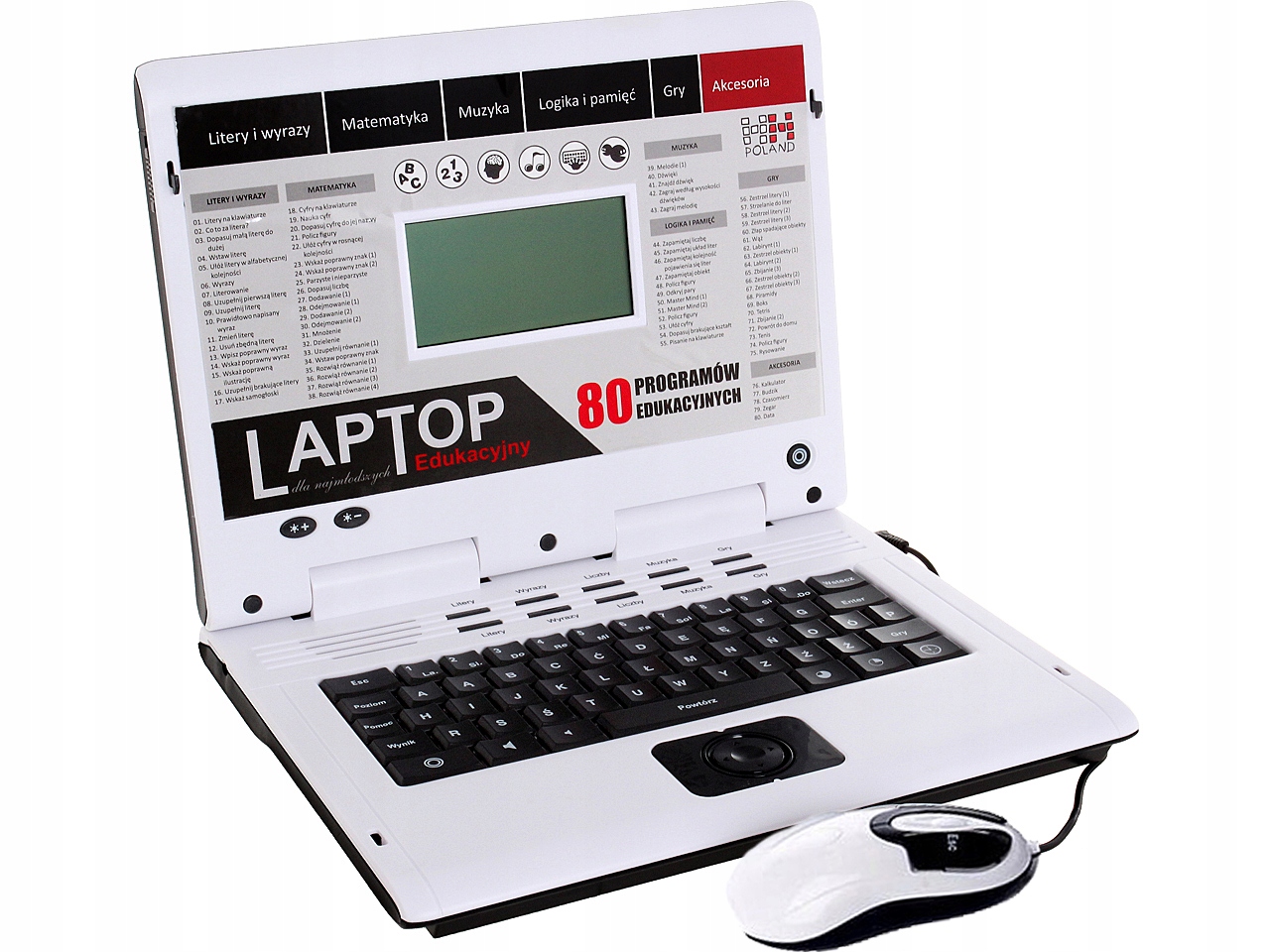 LAPTOP EDUKACYJNY dla dzieci 80 Programów USB Marka HH Poland