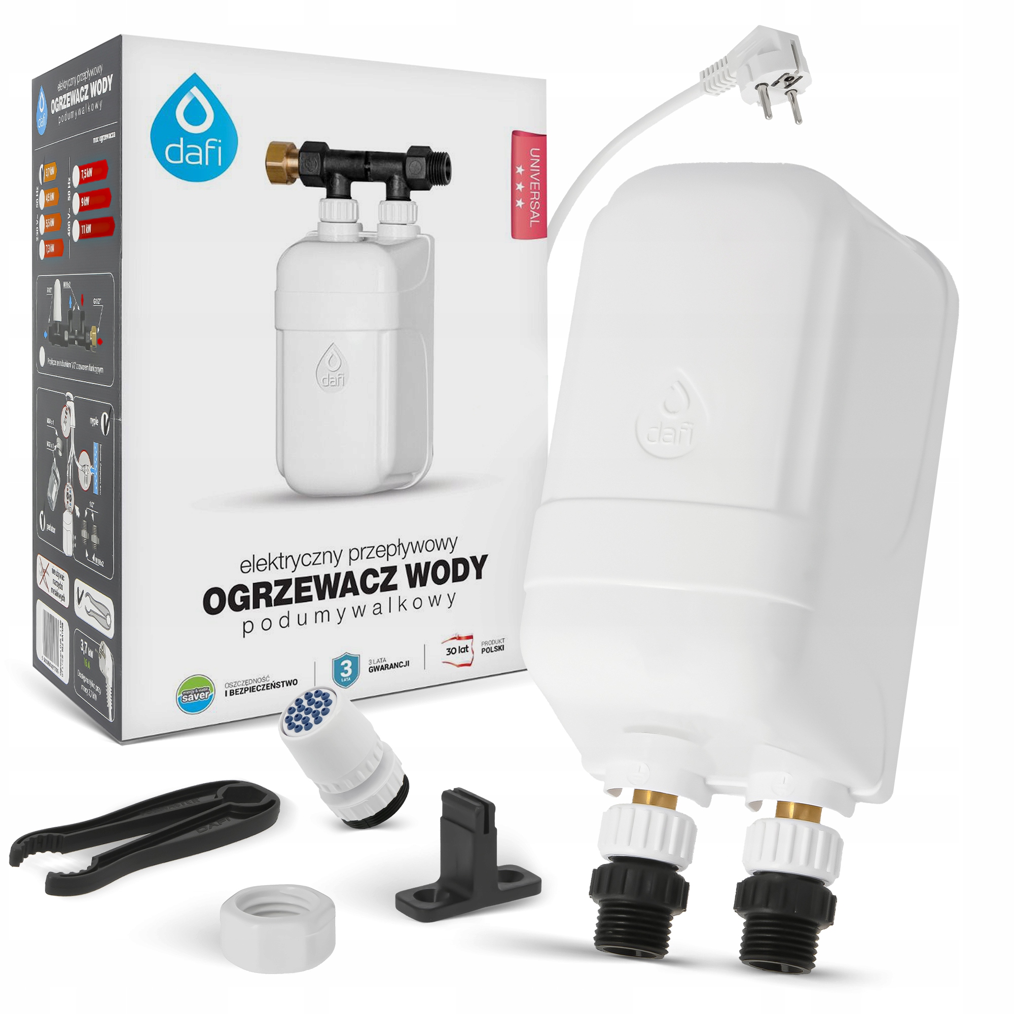 Prietokový Ohrievač Vody 230V 3,7 kW Elektrický Ohrievač Prysznico 3Q