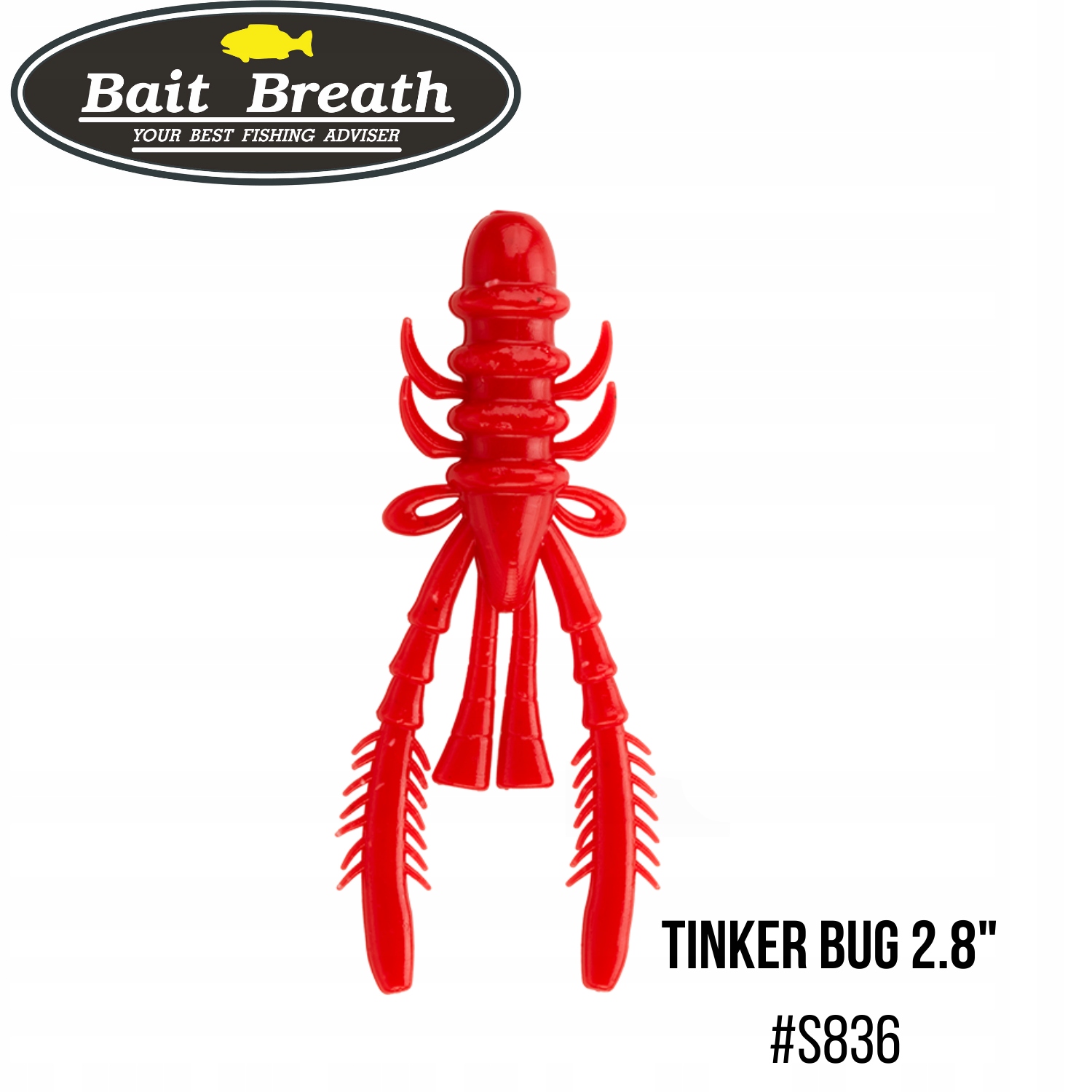 Przynęta miękka Bait Breath Tinker Bug 2.8" #S836 Solid Red (7 szt)