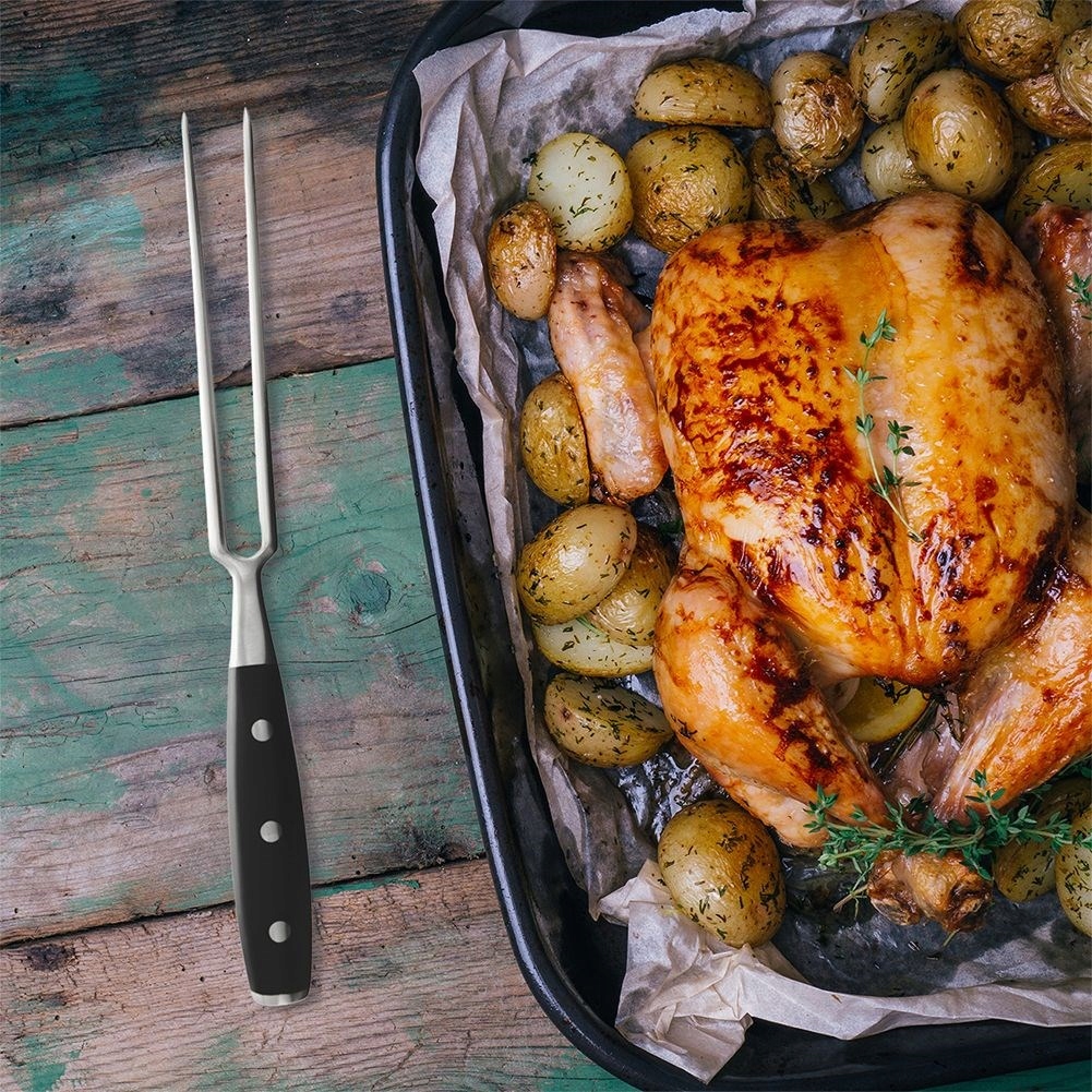 WIDELEC KUCHENNY DUŻY STALOWY DO MIĘSA GRILLA SZPIKULEC DO OBRACANIA 30cm Linia Master