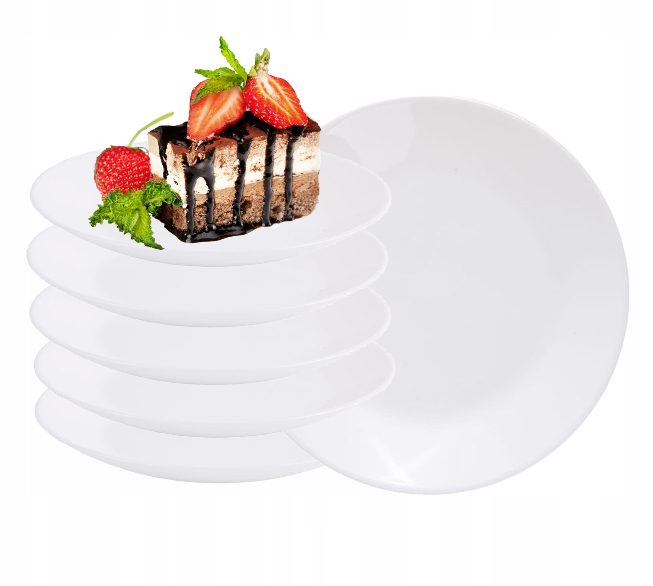 

Talerzyki deserowe na ciasto tort białe 18cm 12szt