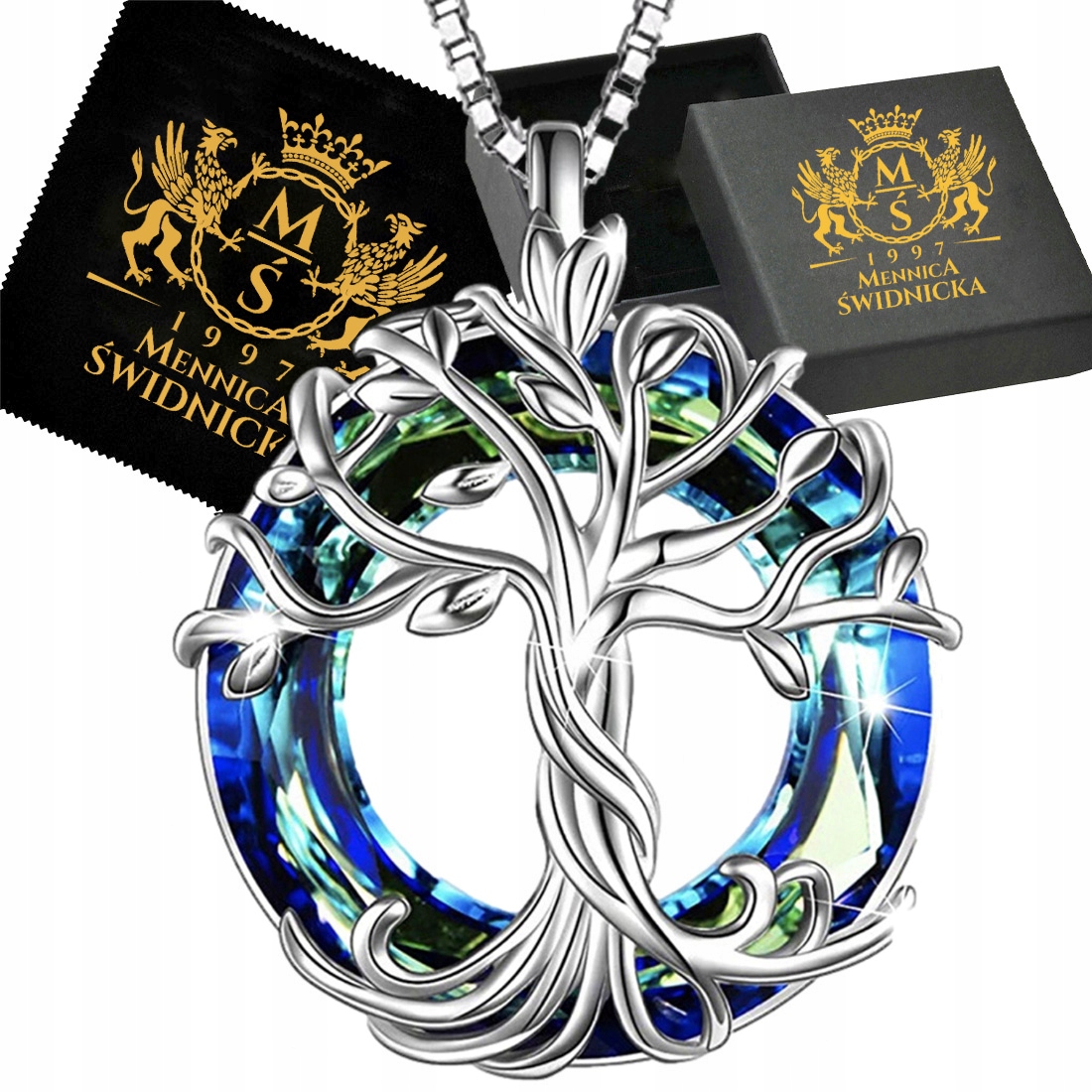 Stříbrný náhrdelník 925 s Stříbro , Dárek pro ženy, Gravírování stromu života