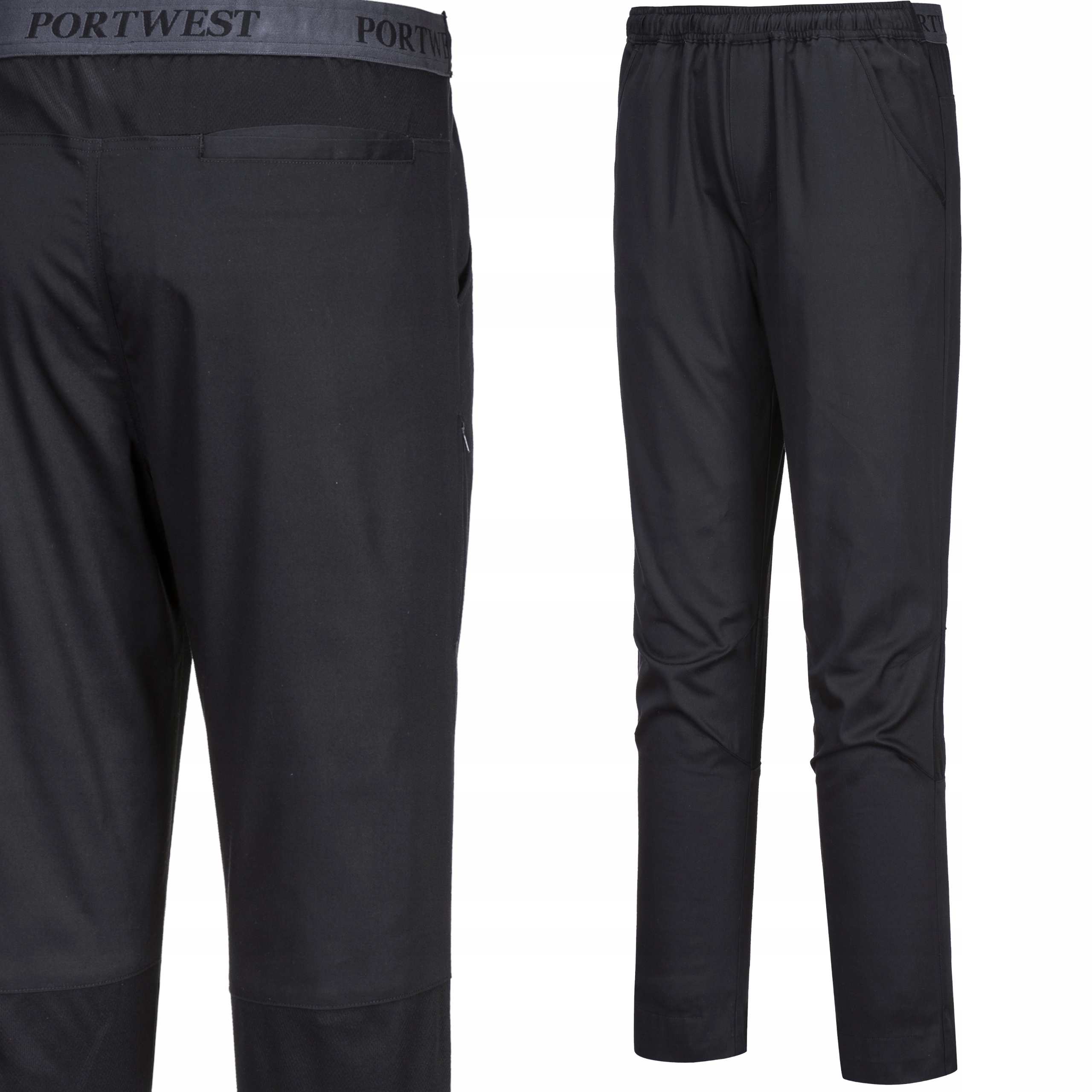 Spodnie kucharskie Czarne C072 MeshAir oddychające spodnie szefa kuchni XL