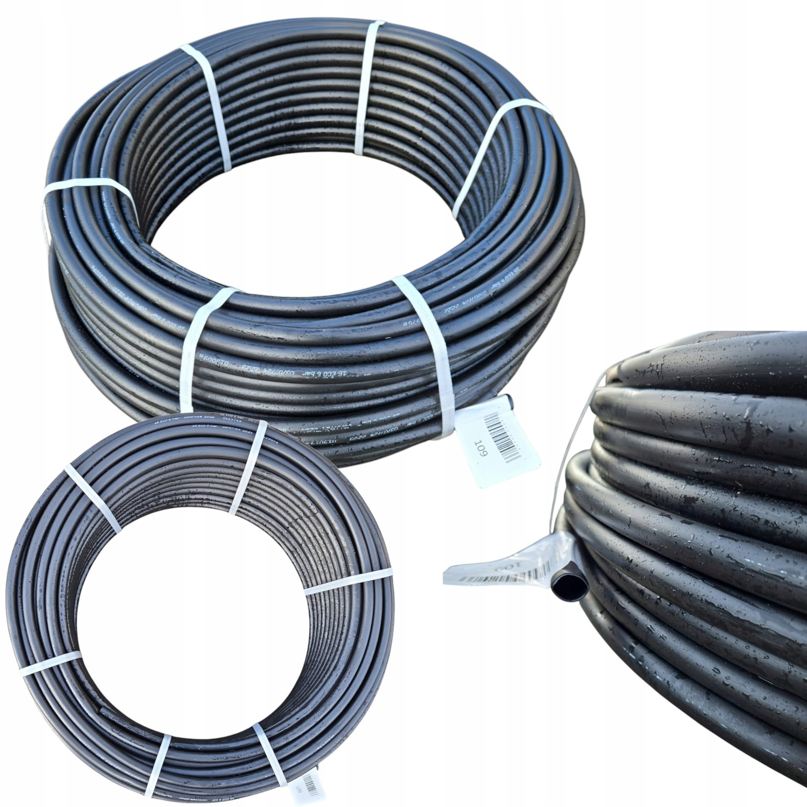 Rura montażowa irygacyjna do Nawadniania 16 mm 6 bar wałek 100 metrów Mocna