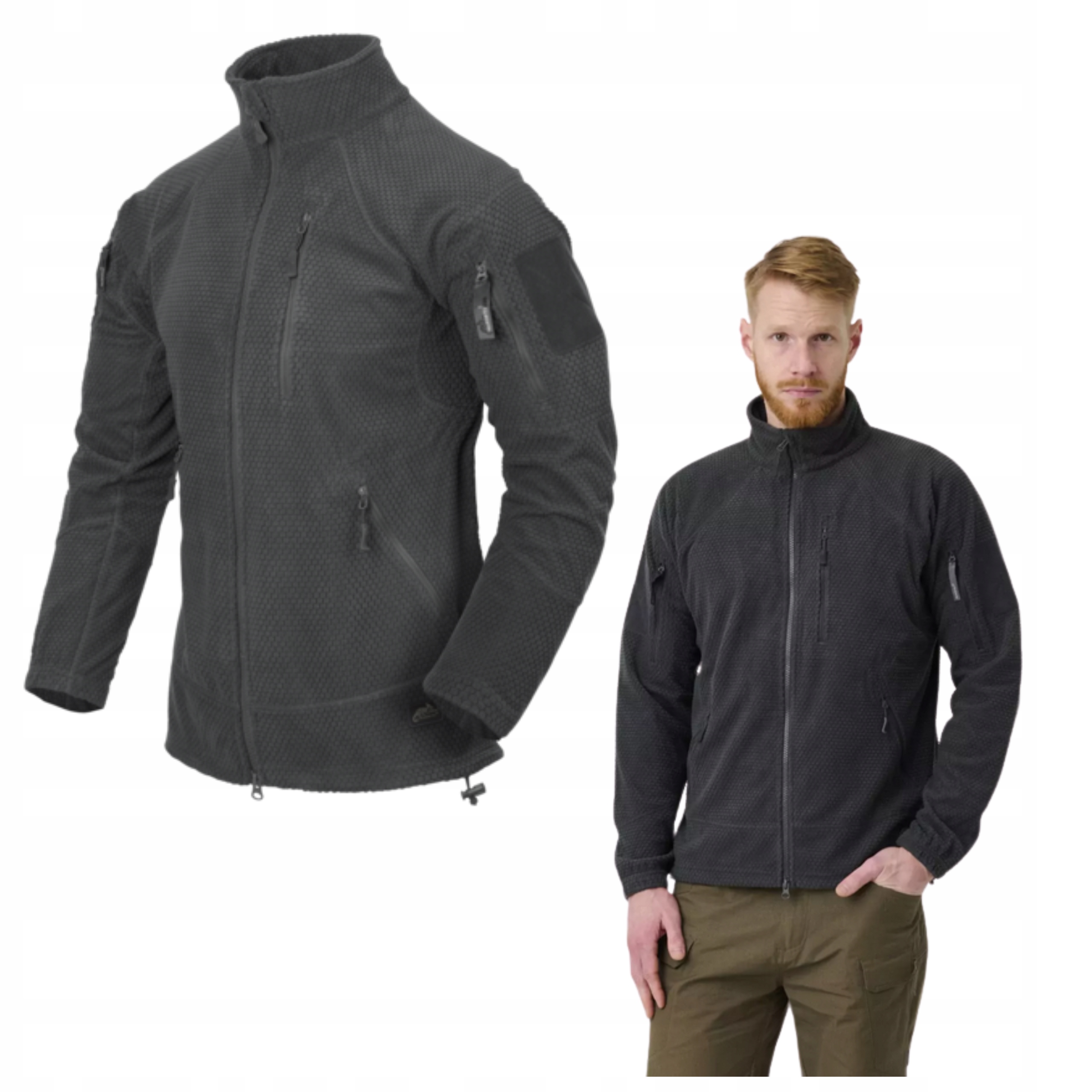 Pánská Rozepínací Mikina Polar Teplá Lehká Helikon Alpha Tactical Šedá M