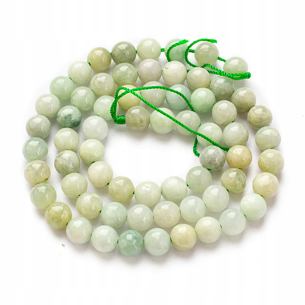 Korálky Přírodní Jadeit, Kulaté, 6mm, cca 64ks/38 Cm/nit