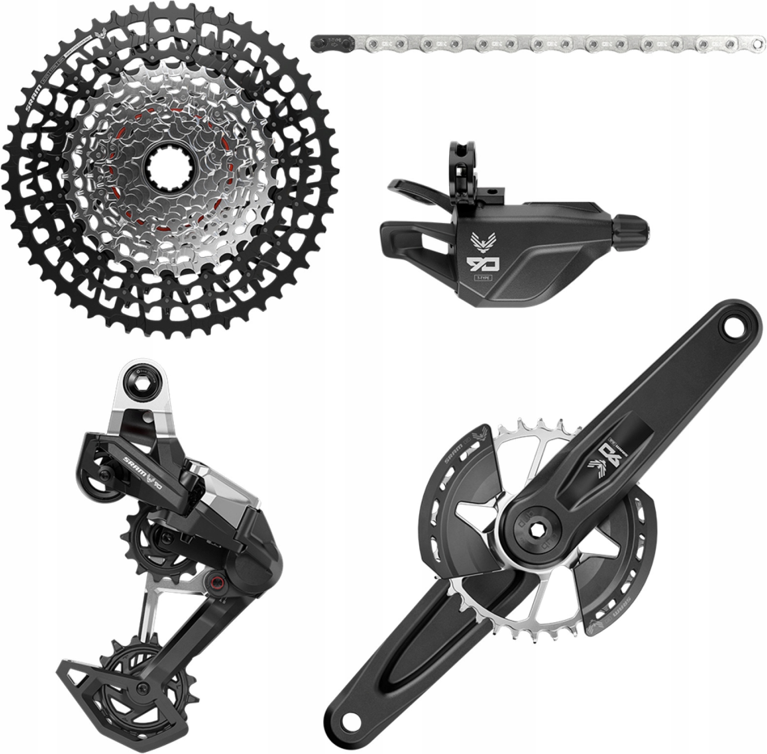 Sada Sram Eagle 90 T-Type Mtb 165 mm 32T kazeta XS-1275 10-52T