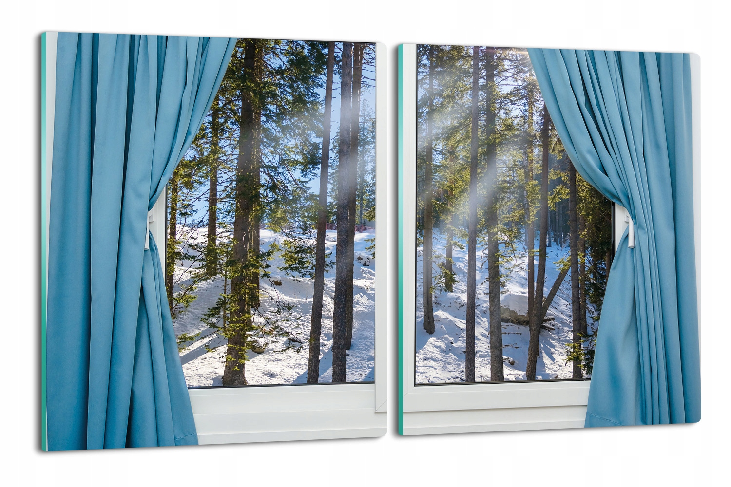 

osłona do kuchenki 2x 40x52 Okno widok las zima