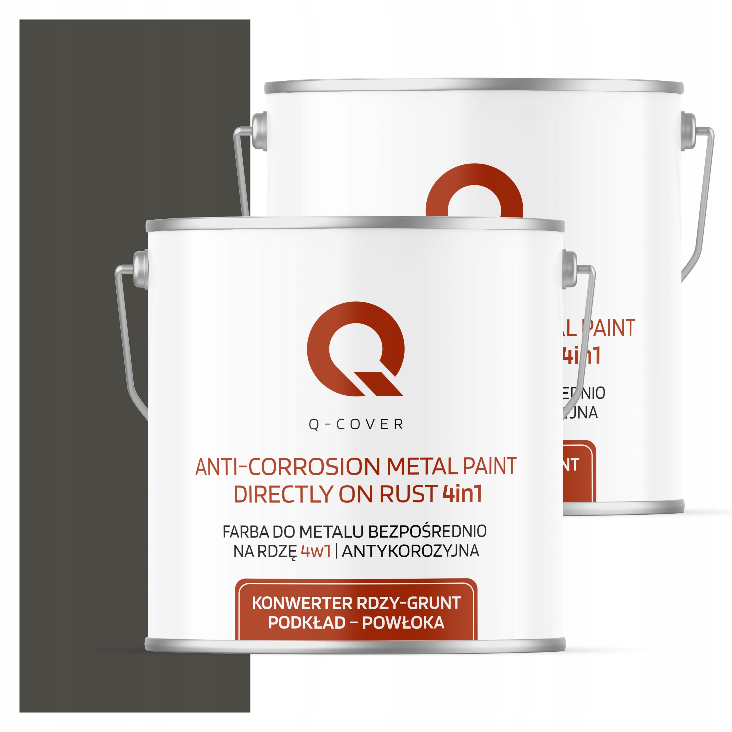 Farba Priamo na hrdzu Metal Aluminium Oceľ 5L 4v1 Mat Šedá Tmavá