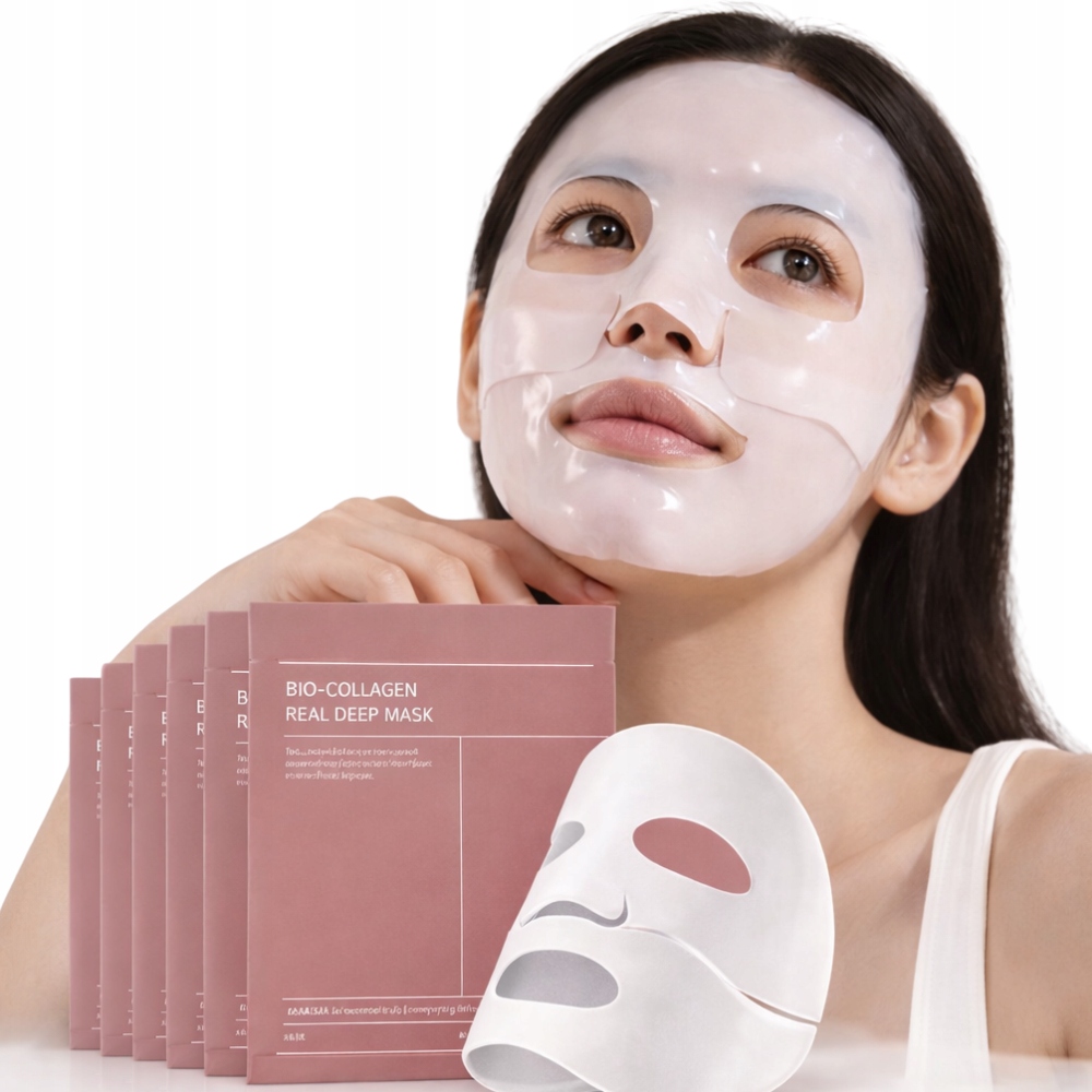 10 Szt. Maska Kolagenowa Bio-collagen Koreańska Pielęgnacja Deep Mask Pink