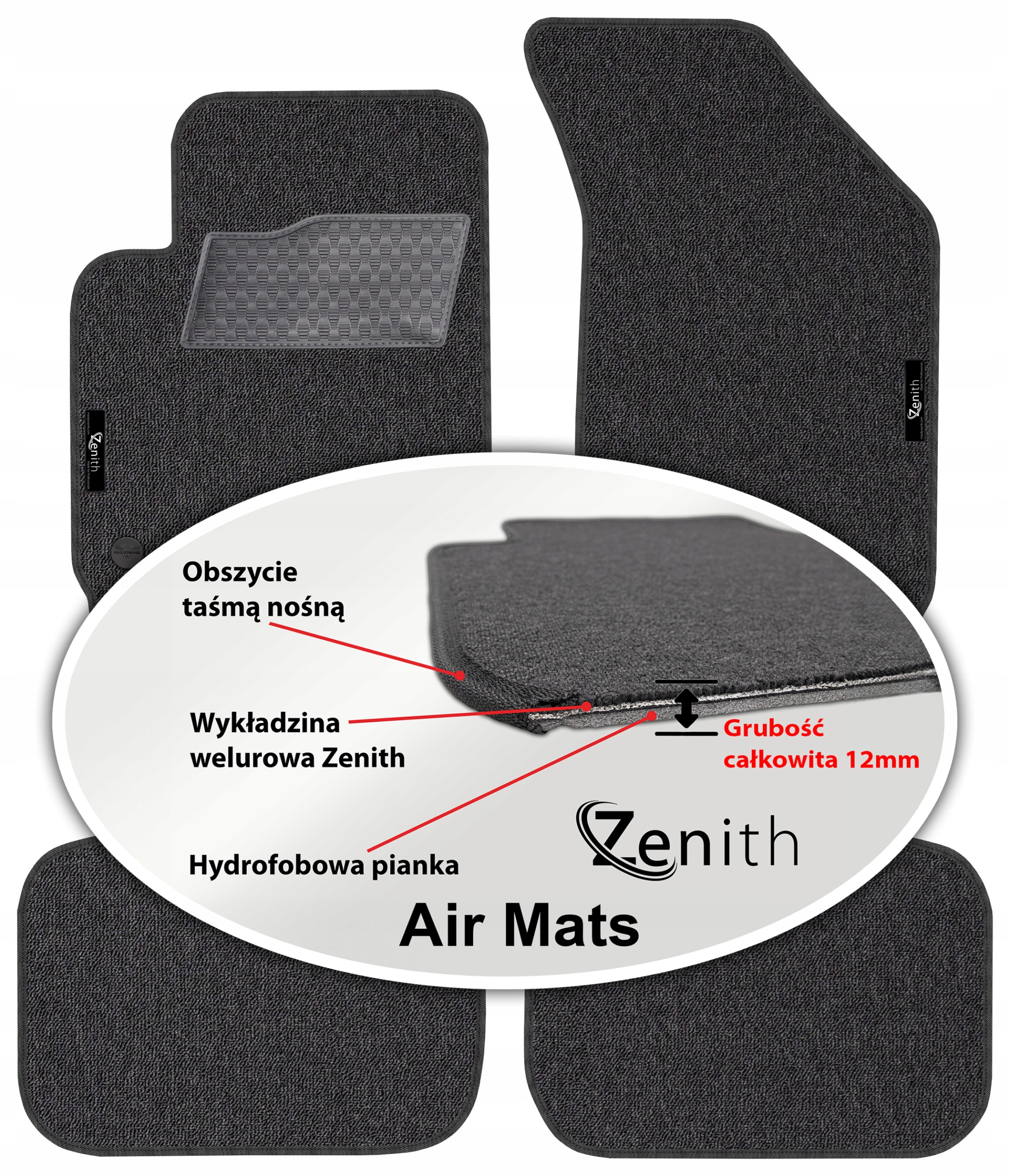 Fiat Freemont 2011-2016 Velúrové koberčeky do auta Zenith Air Mats