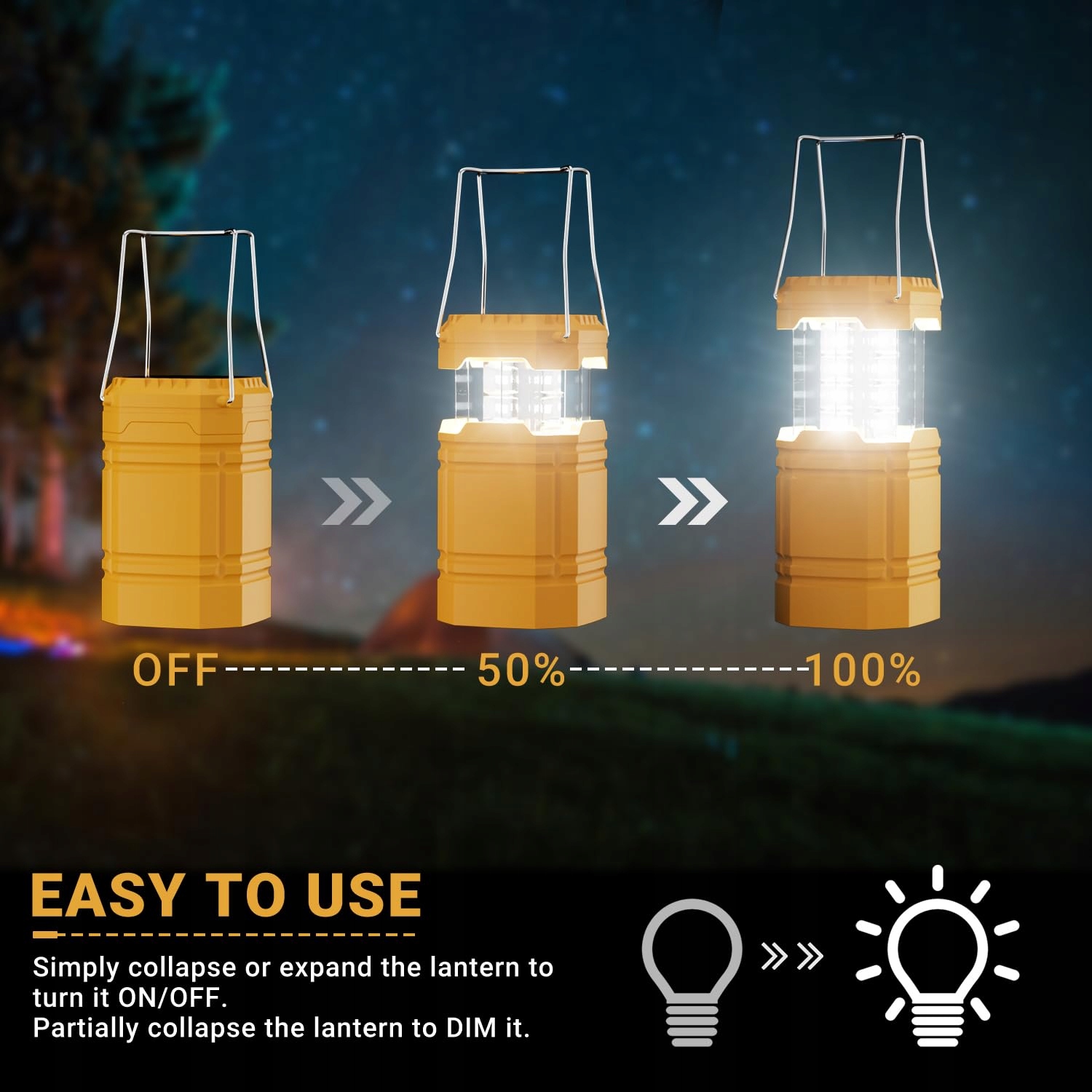 LED SOLARNA LAMPA KEMPINGOWA WODOODPORNA LATARNIA Z AKUMULATOREM 3000MAH — miniatura 3