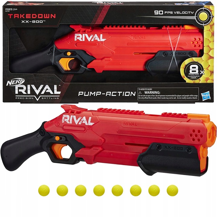 NERF RIVAL TAKEDOWN XX-800 WYRZUTNIA na KULKI RED