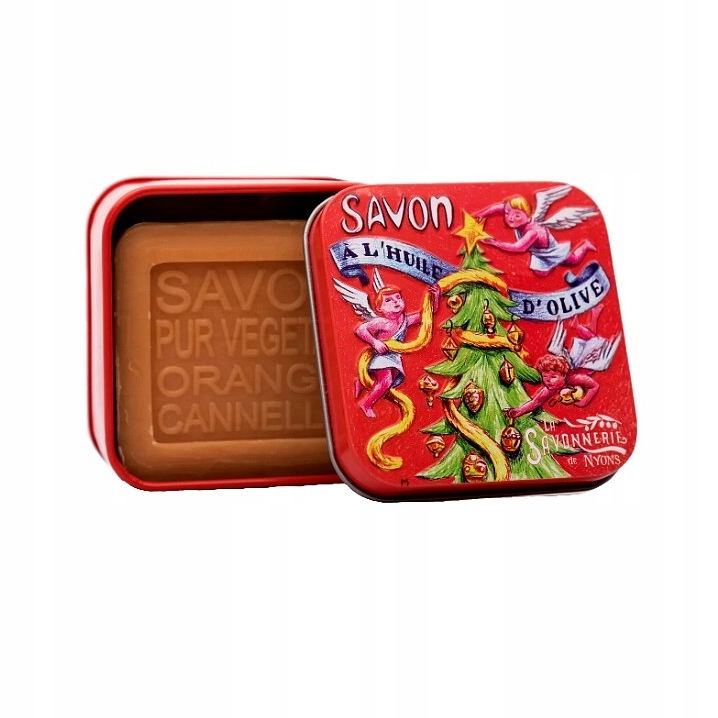 Marseillské mýdlo La Savonnerie de Nyons Skořice Pomeranč Box Vánoce 100 g