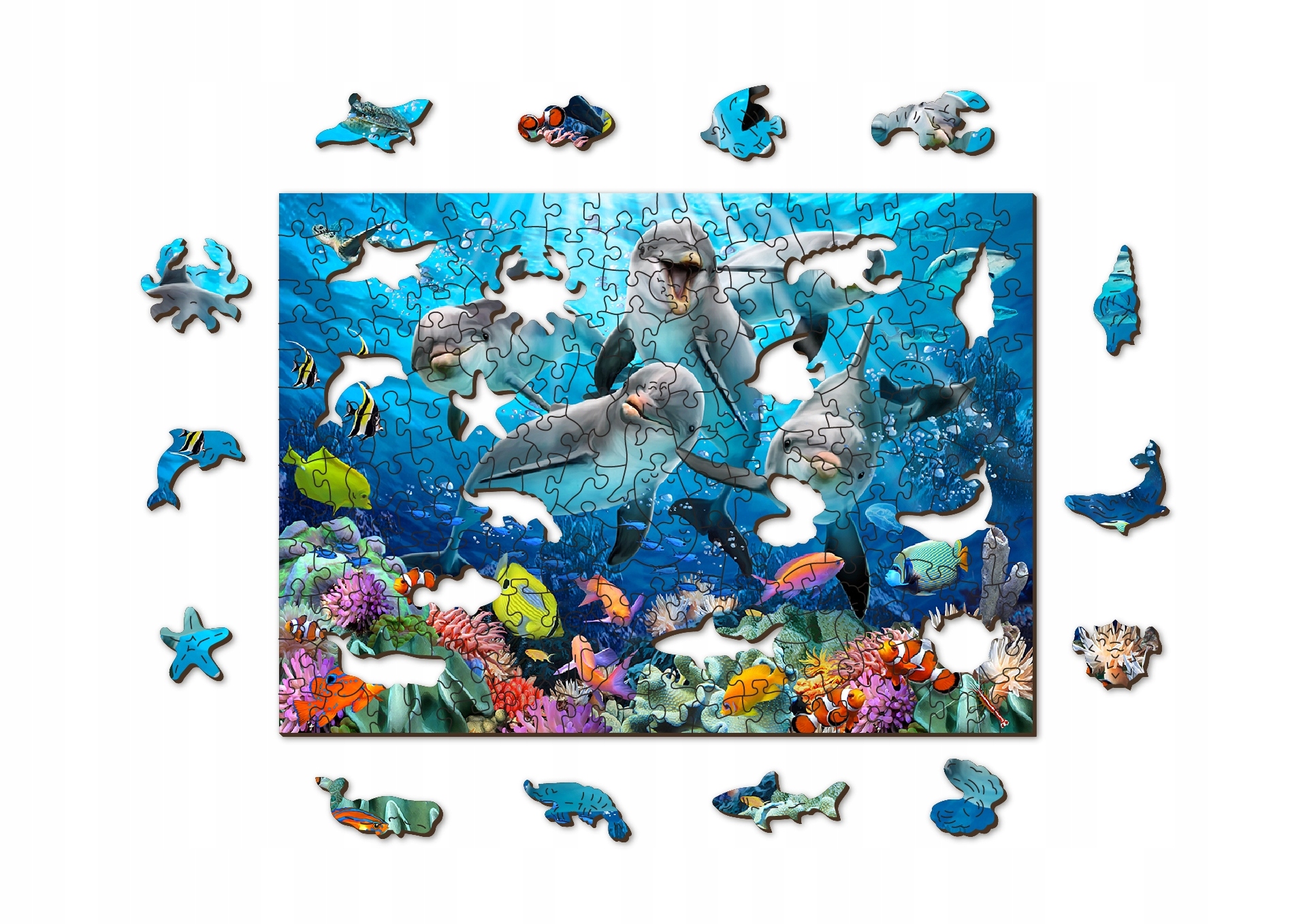 

Puzzle Drewniane 200 elementów Delfiny