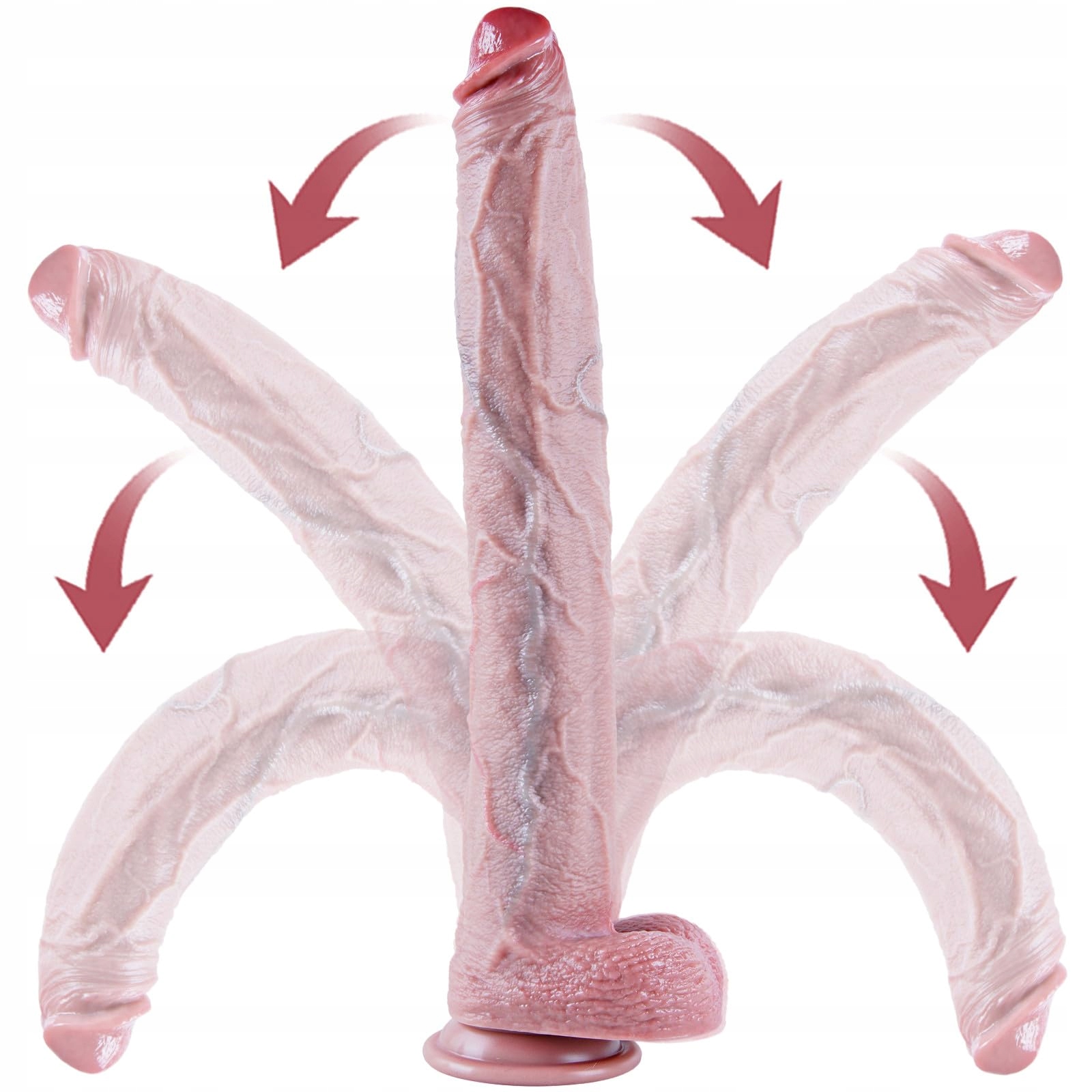 XXXL RIESIGER DILDO Realistyczny Silikonowy Dildo 42 cm z Mocną Przyssawką — miniatura 3